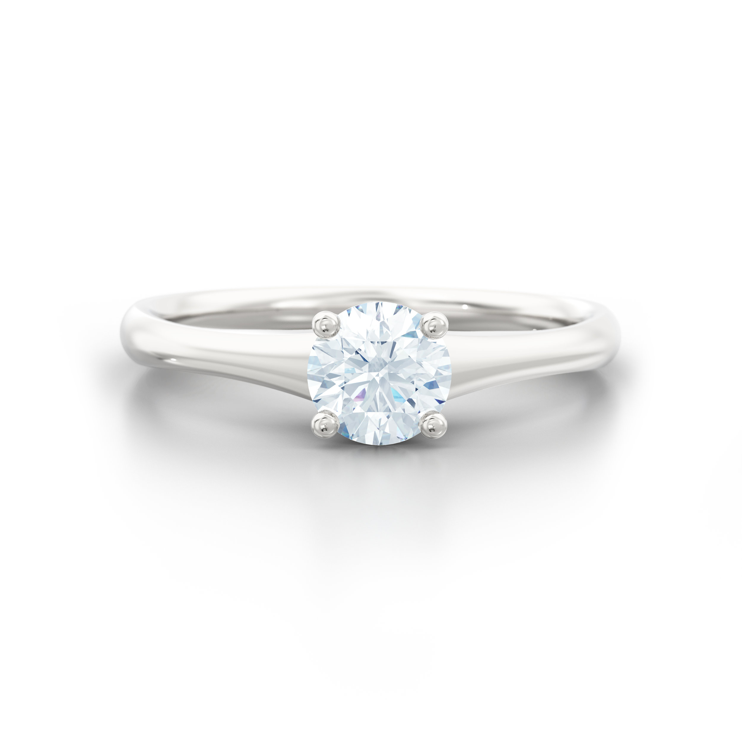 Tapered Platinum Solitaire Engagement Ring | Hatton Garden