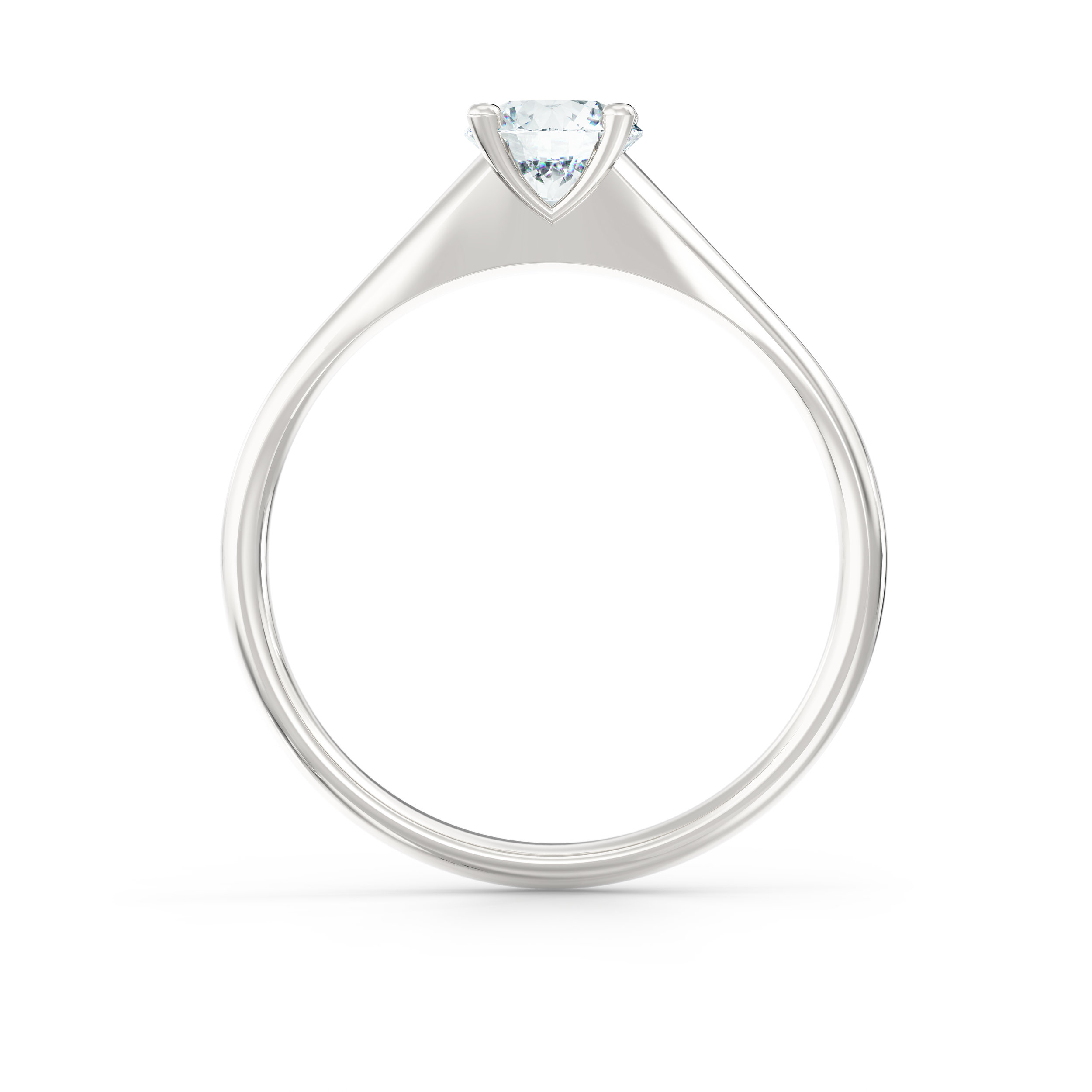 Tapered Platinum Solitaire Engagement Ring | Hatton Garden