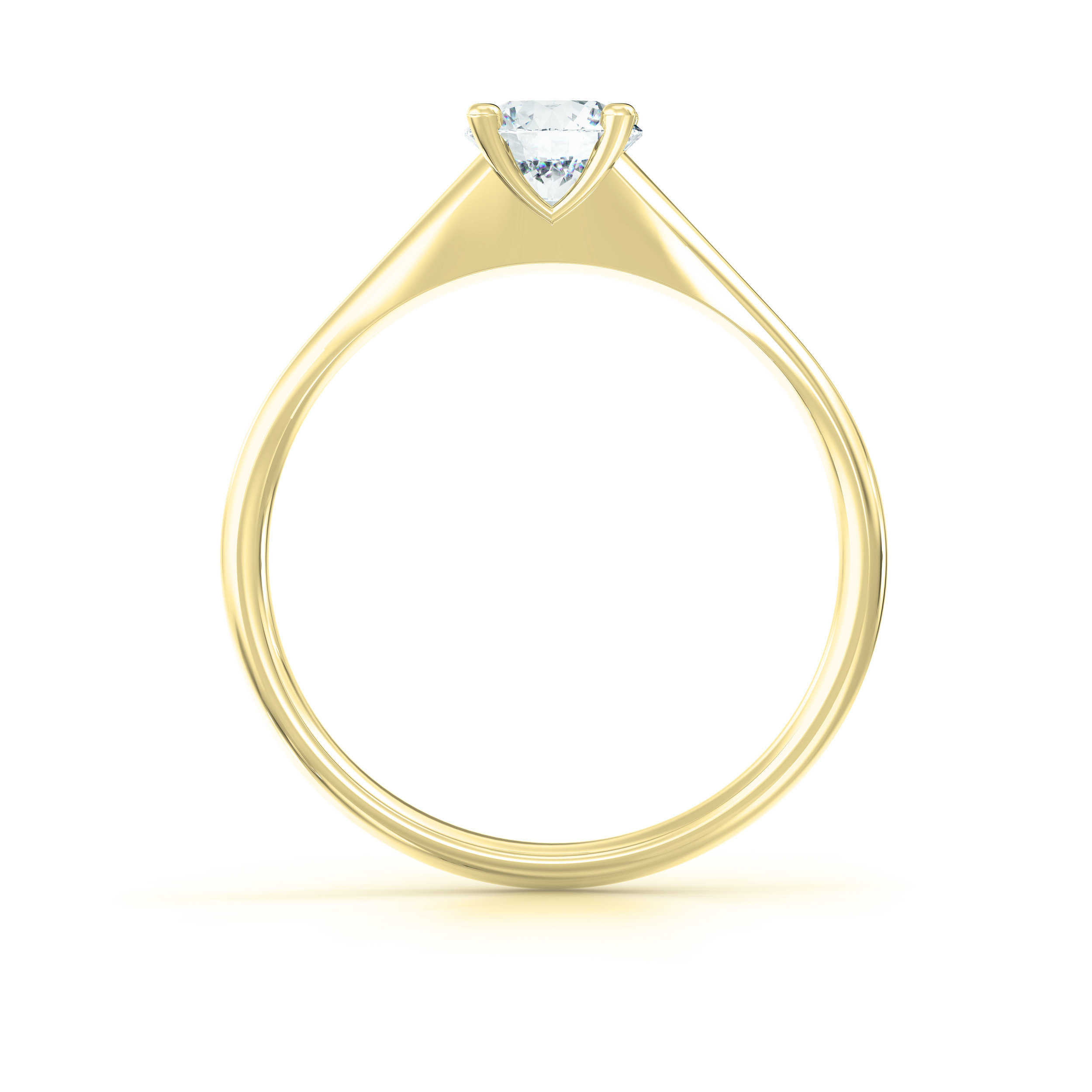 Tapered Yellow Gold Solitaire Engagement Ring | Hatton Garden