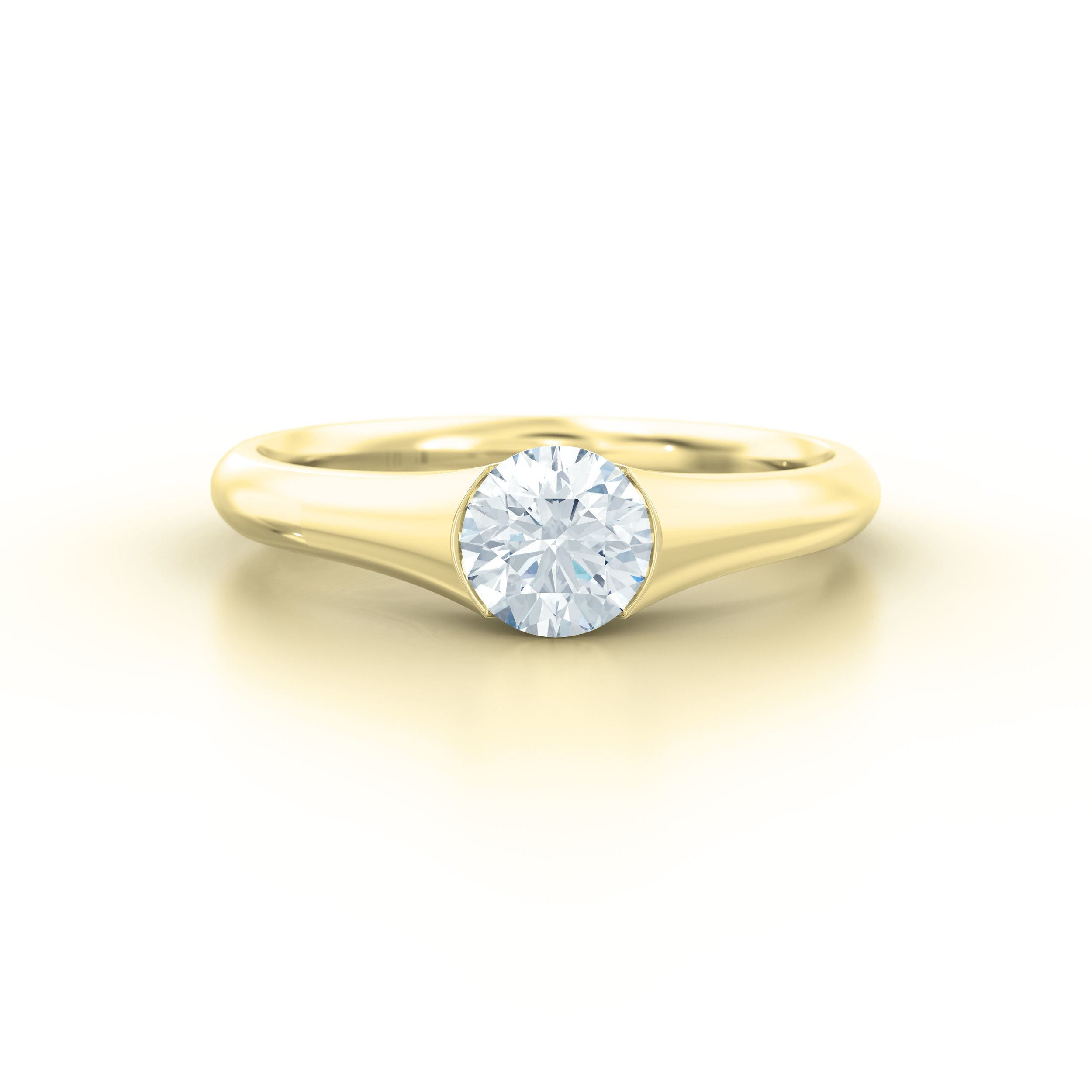 Tapered Yellow Gold Solitaire Engagement Ring | Hatton Garden