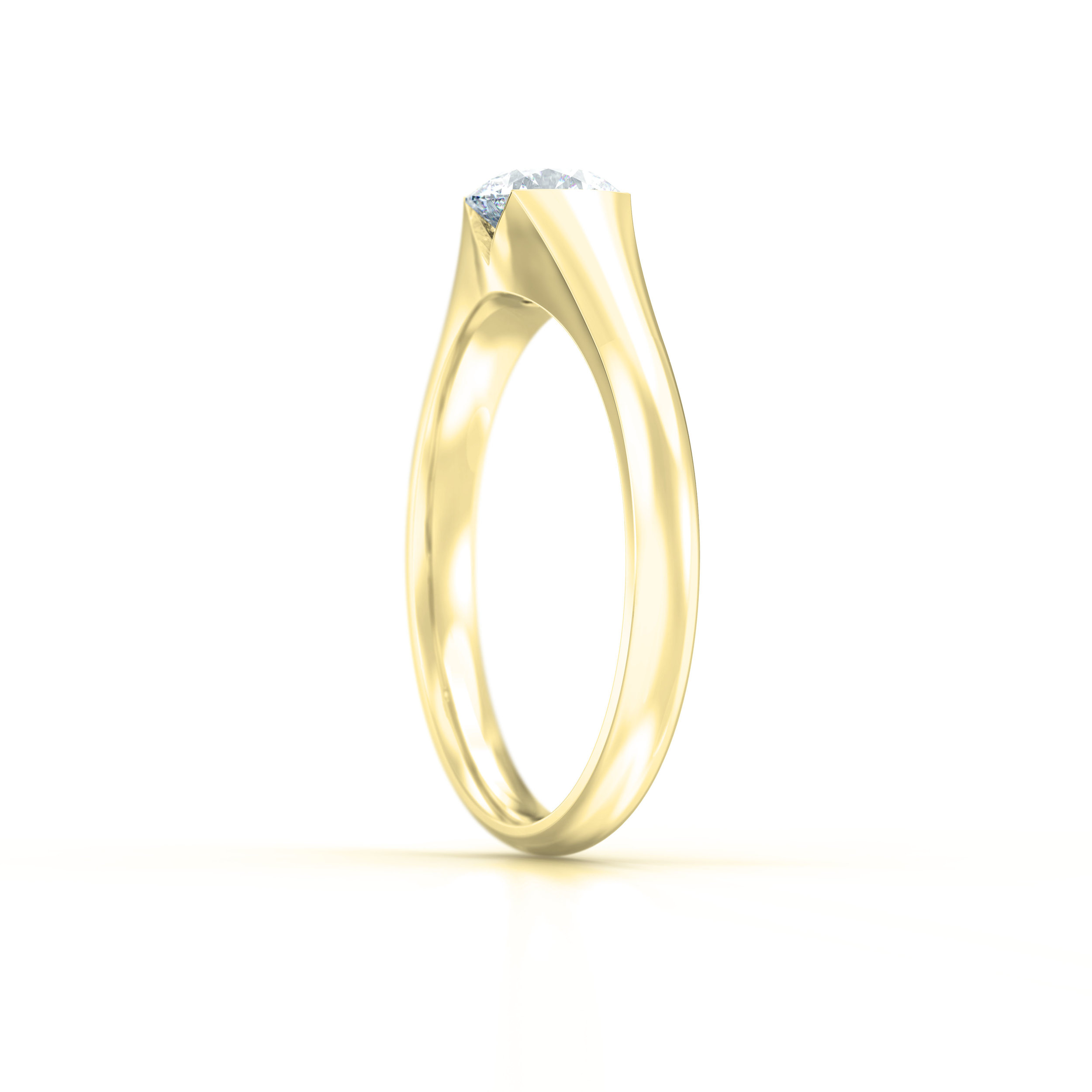 Tapered Yellow Gold Solitaire Engagement Ring | Hatton Garden