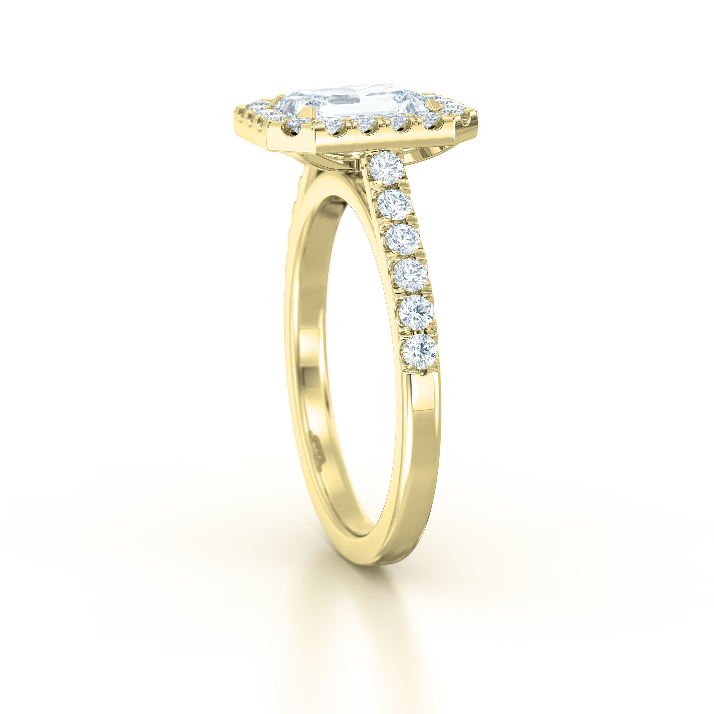 Emerald Cut Diamond Halo Engagement Ring | Hatton Garden