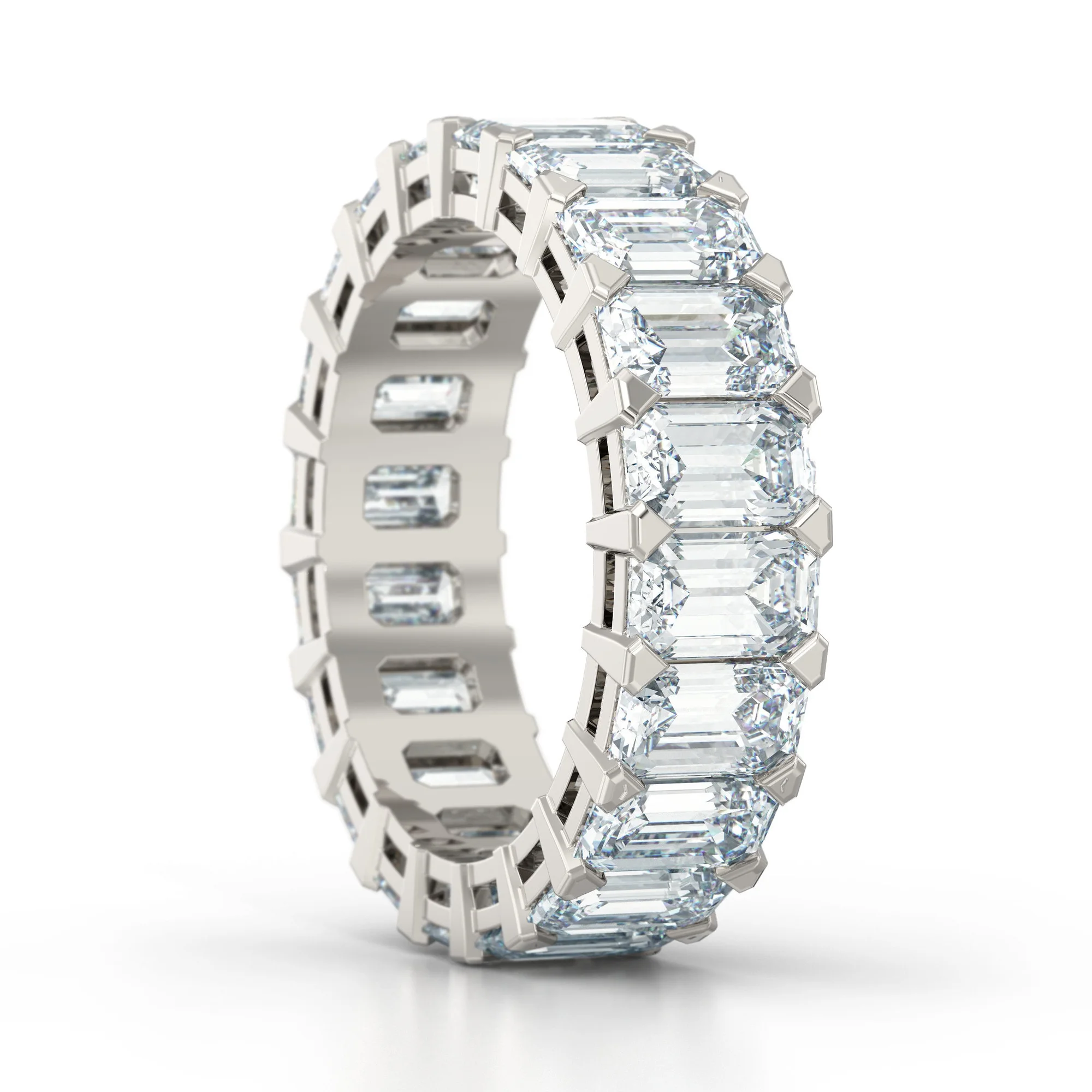 Emerald cut shared claw