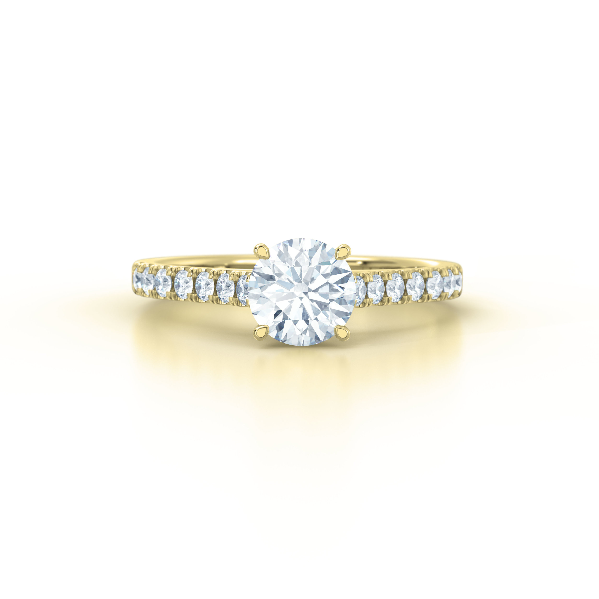 Brilliant cut diamond shoulder engagement ring | Hatton Garden