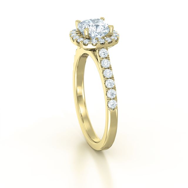 Priding our selves on our unique contemporary designs, the addition of a halo of diamonds encompassing a central stone adds emphasis on size, whilst contributing a delicate fine detail to the overall design. Book an appointment and visit our Hatton G