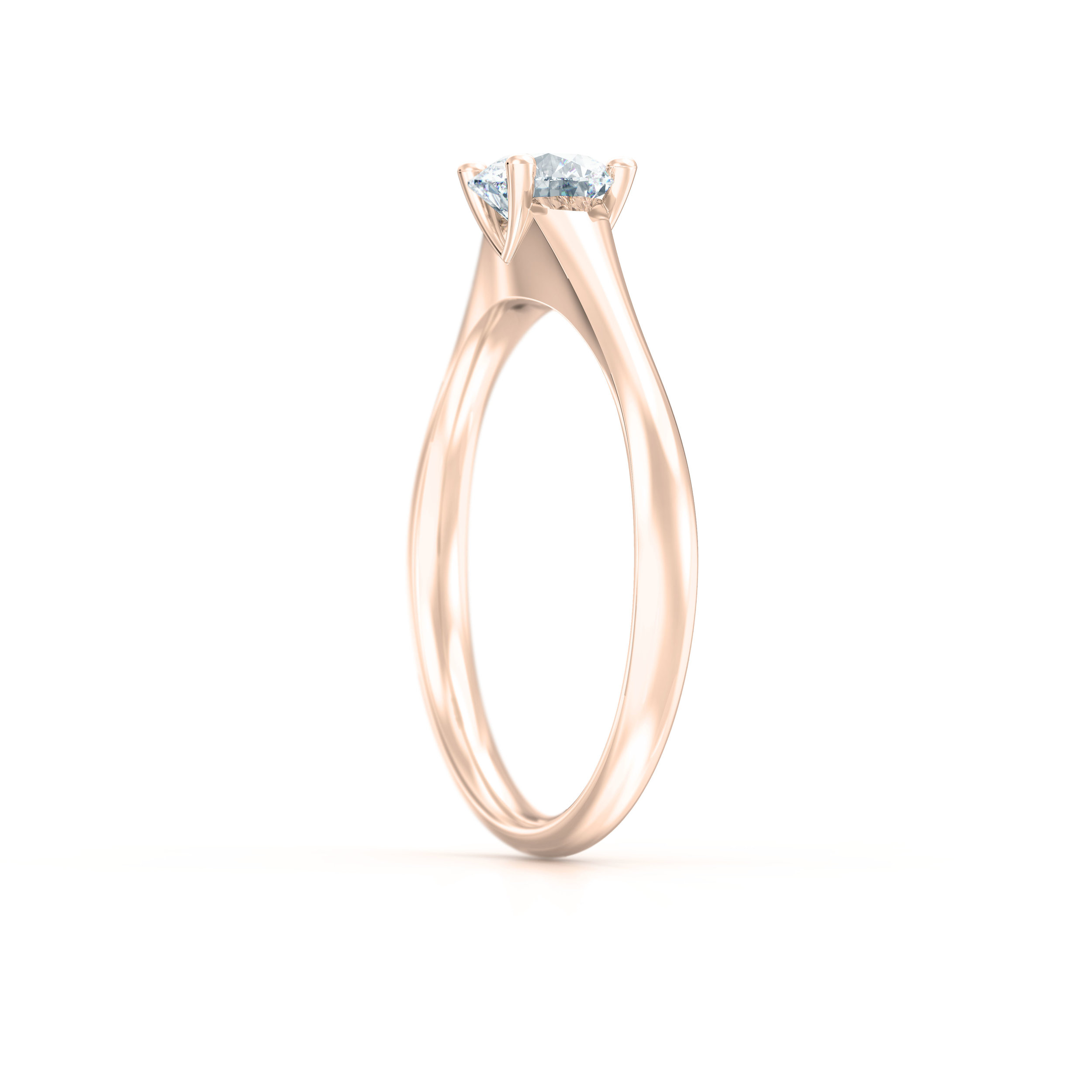 Tapered Rose Gold Solitaire Engagement Ring | Hatton Garden