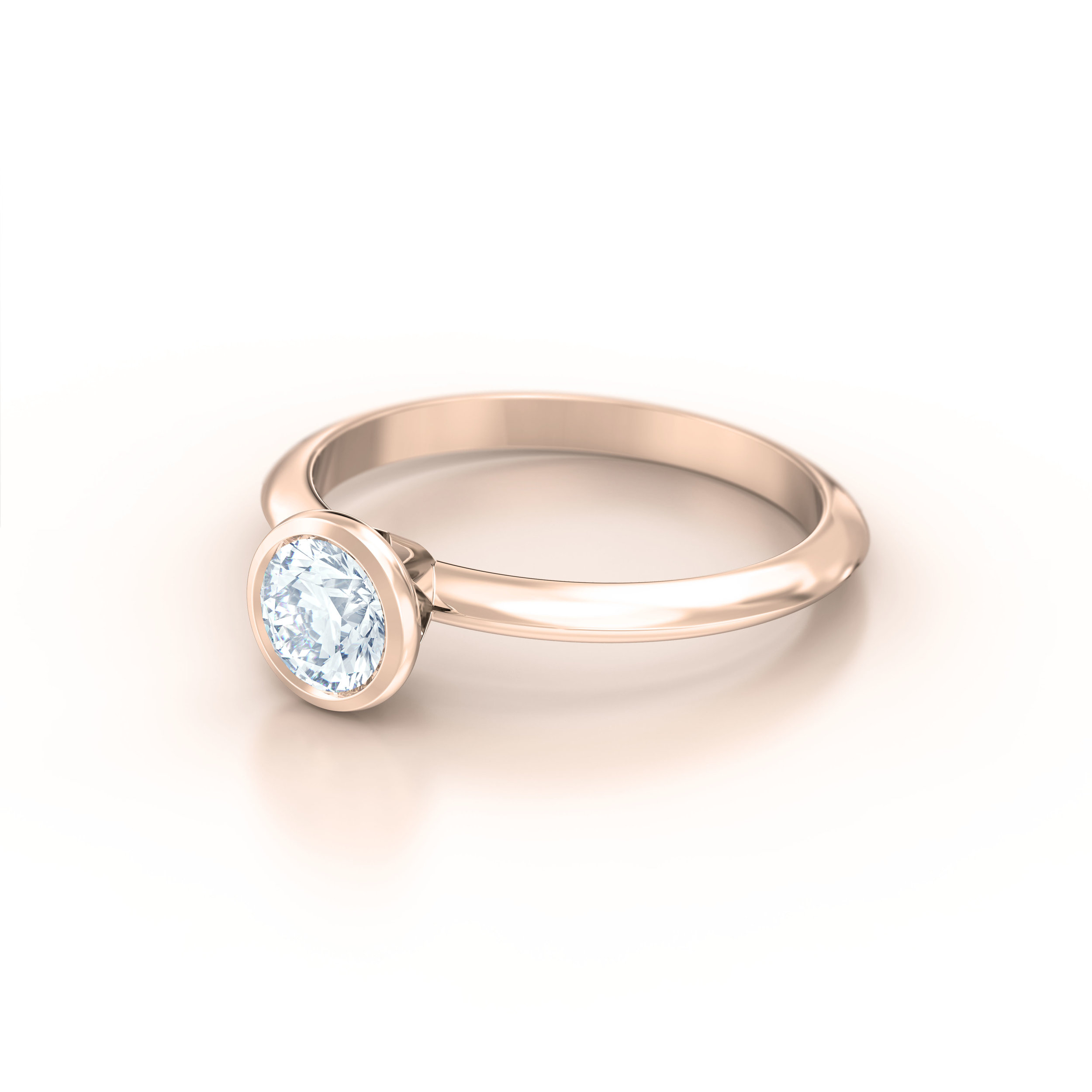 Rub Over Rose Gold Solitaire Engagement Ring | Hatton Garden