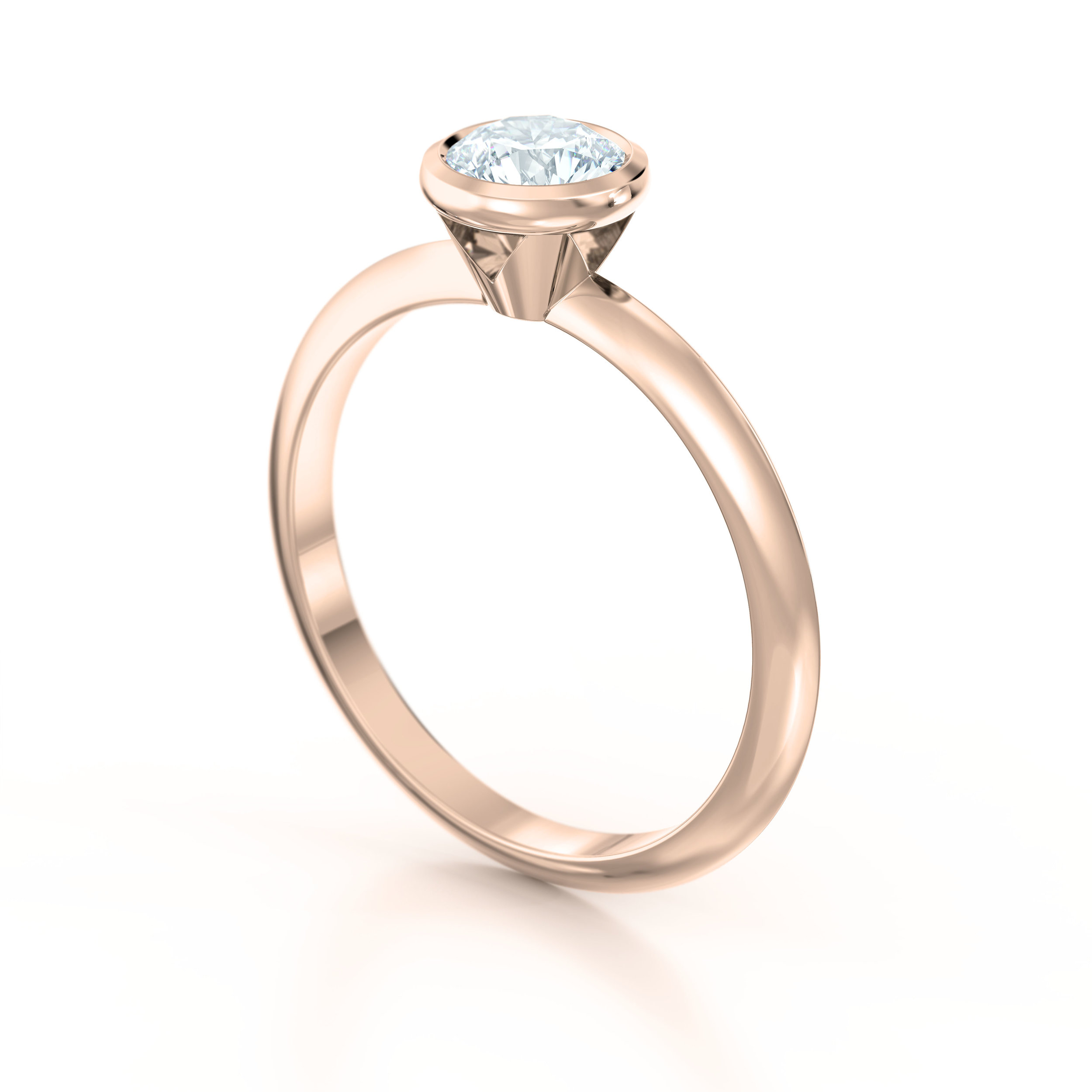 Rub Over Rose Gold Solitaire Engagement Ring | Hatton Garden