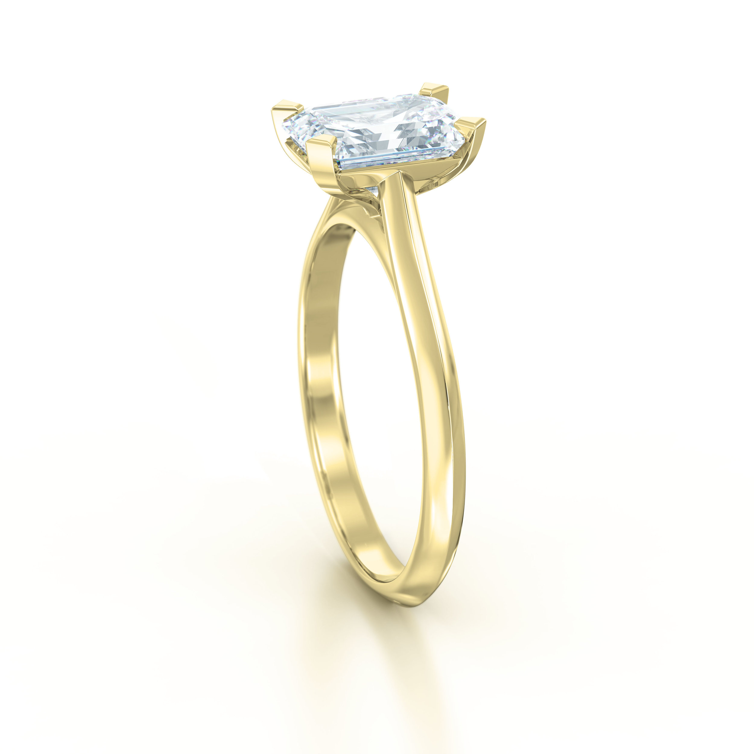 Emerald Cut Solitaire Engagement Ring | Hatton Garden