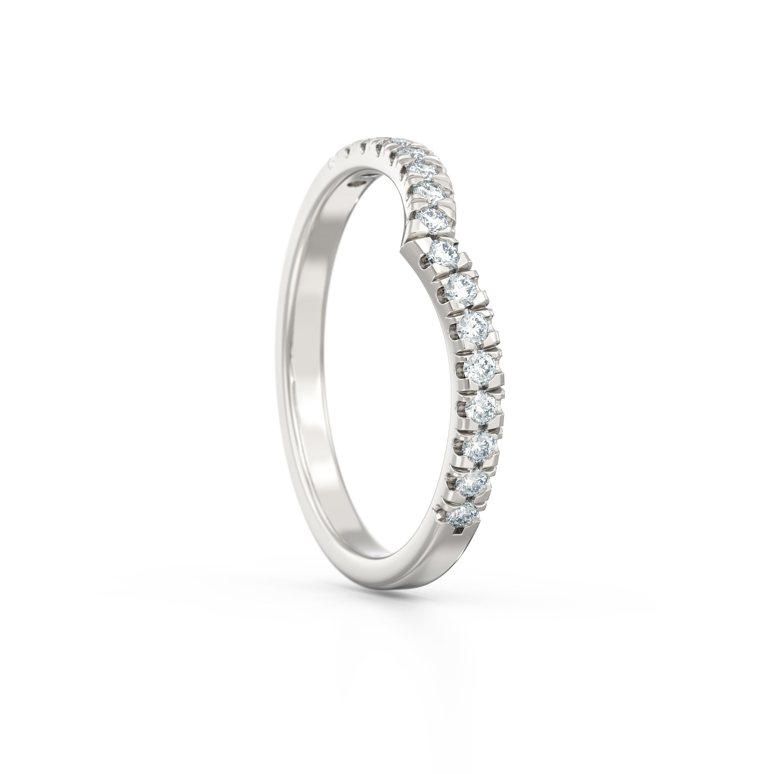 Diamond wish bone wedding band | Hatton Garden