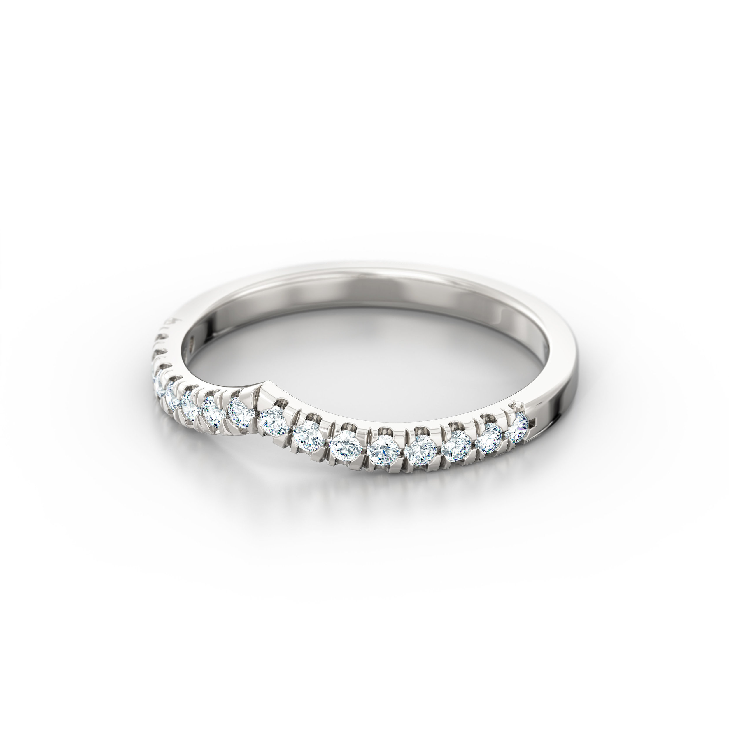 Diamond wish bone wedding band | Hatton Garden