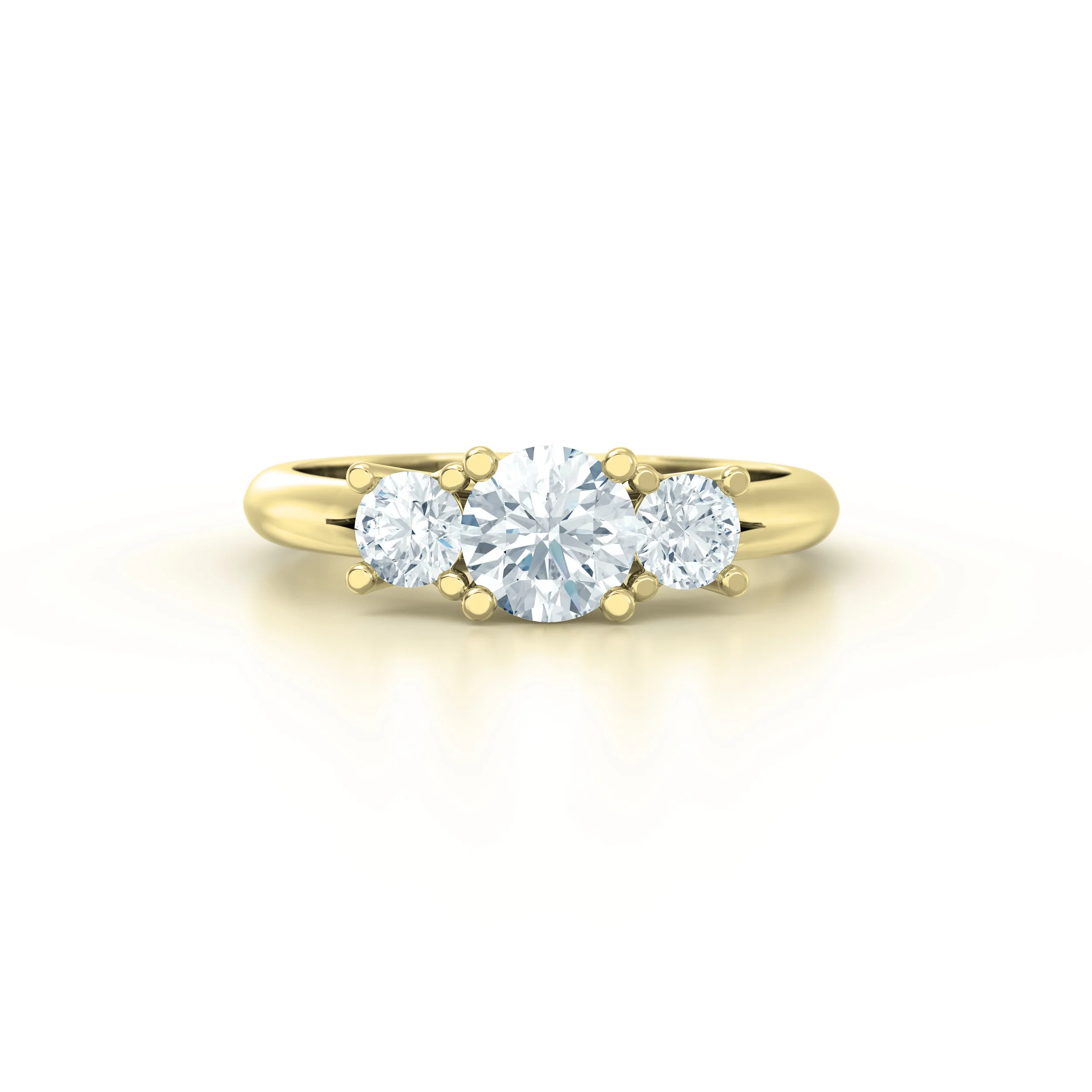 Yellow gold brilliant cut trilogy
