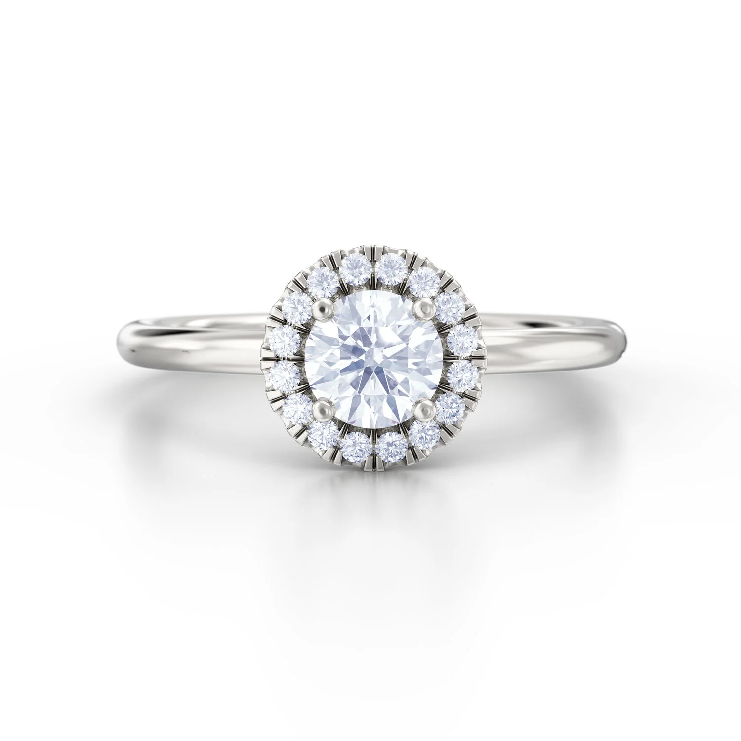 Platinum brilliant cut diamond halo