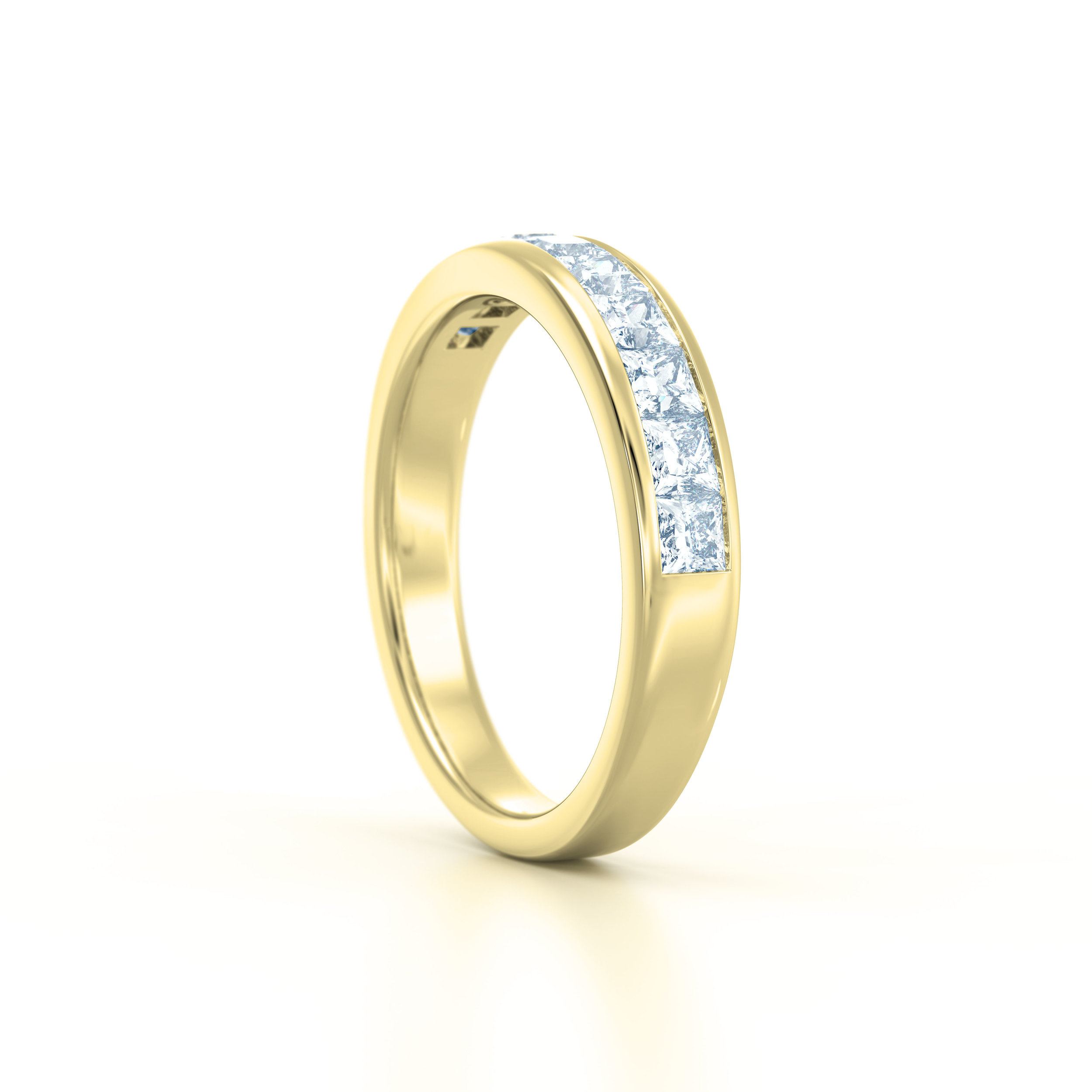 Channel set princess cut eternity ring | Hatton Garden