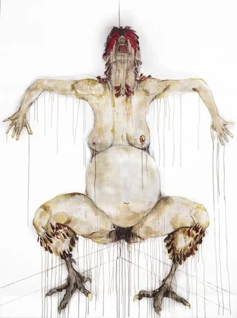 acrylic paint and charcoal on canvas 200 x 270cm