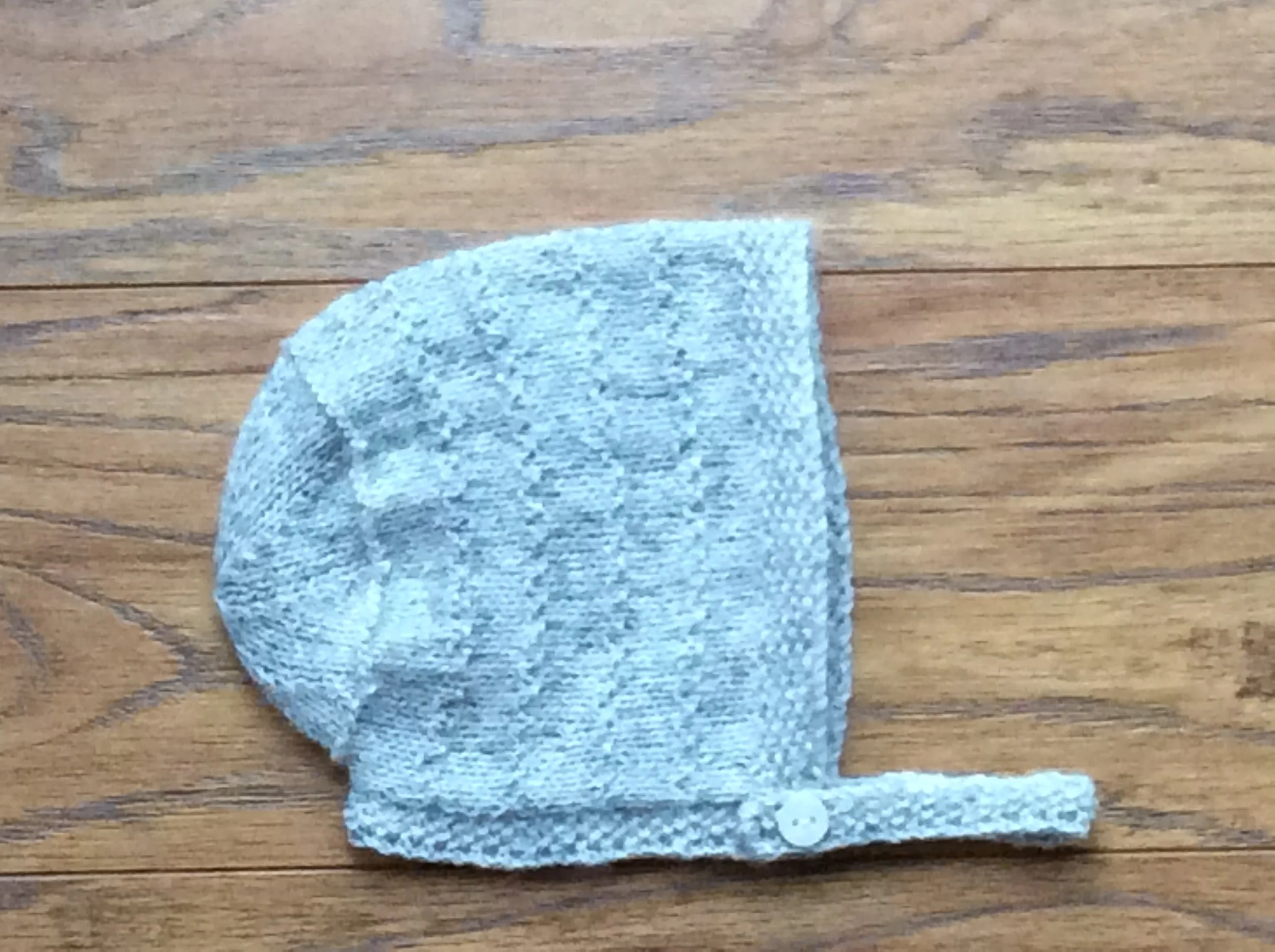 Hand knitted Cashmere baby bonnet