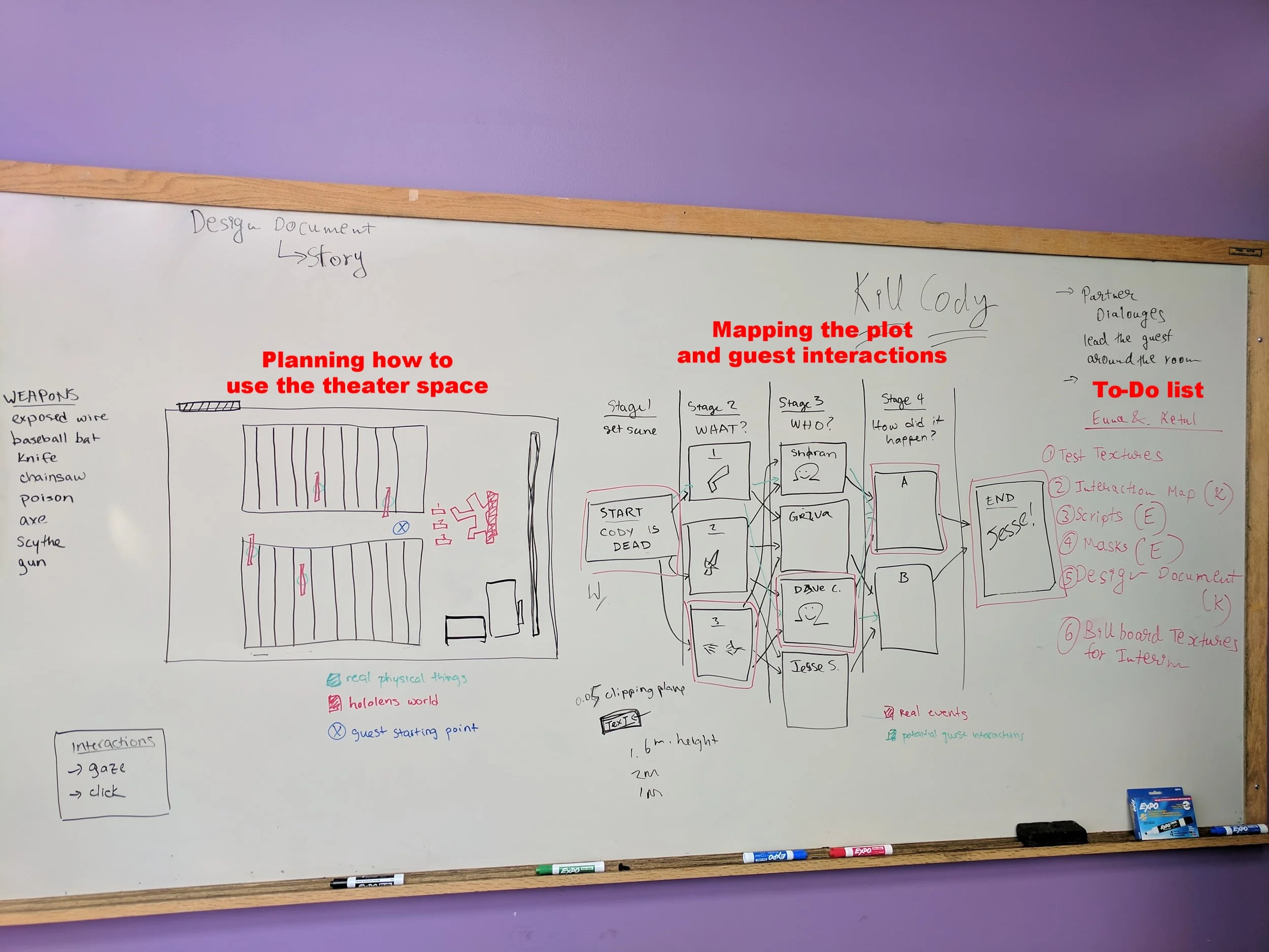In this version, Building Virtual Worlds instructor, Jesse Schell, was the culprit who killed our head TA. 