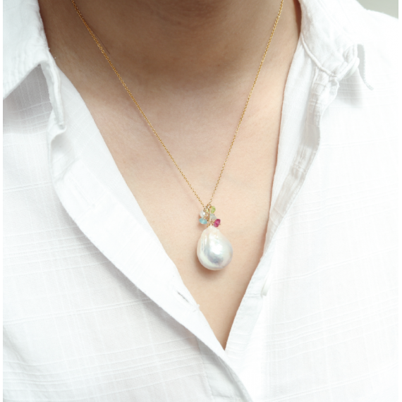 Nucleated Baroque Pearl Pendant 