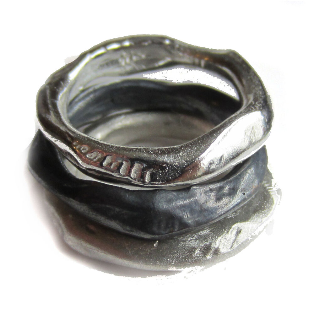 Kloppen belofte Ga trouwen Oxidised Silver Organic Molten Ring | Aureus Boutique