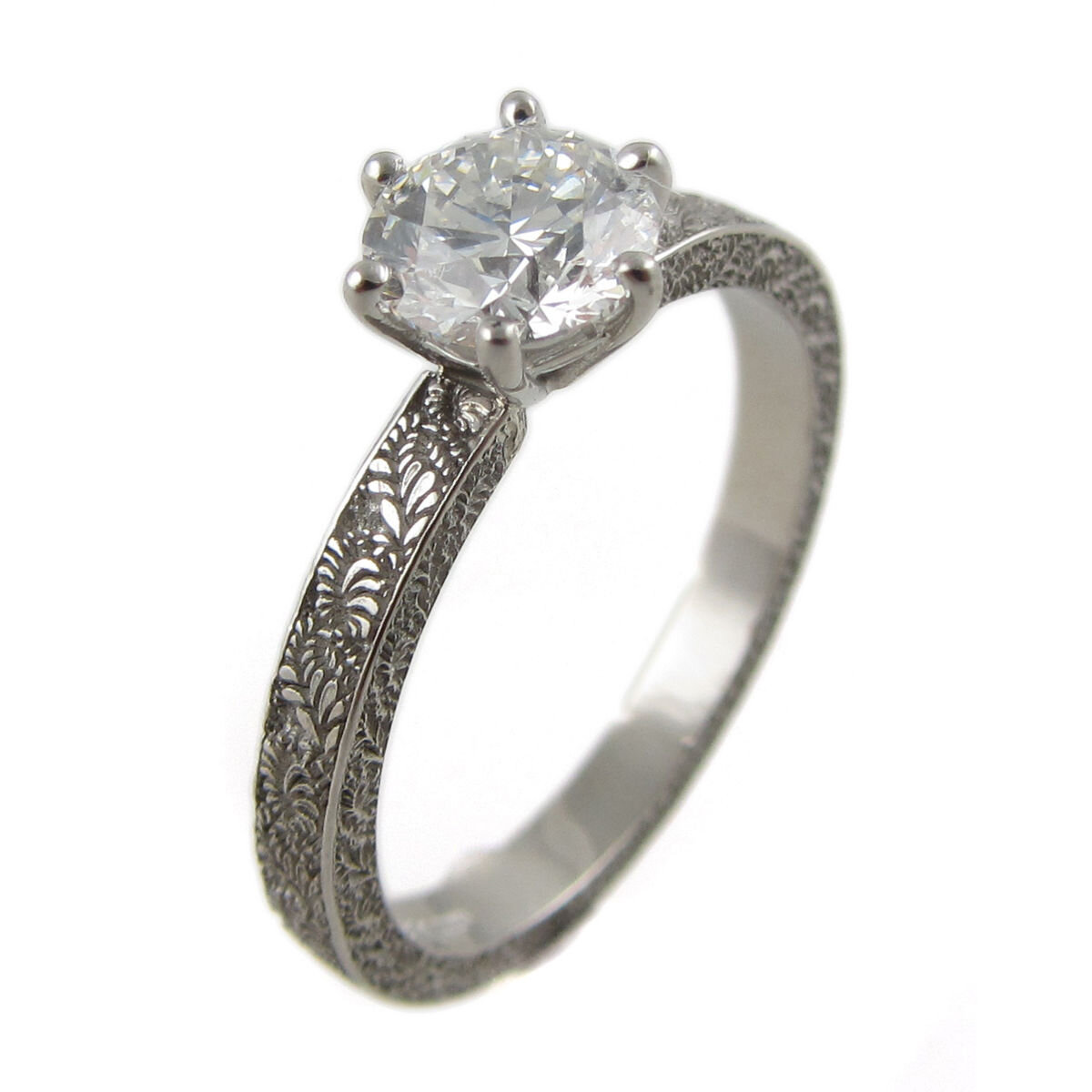Platinum and Diamond Engraved 