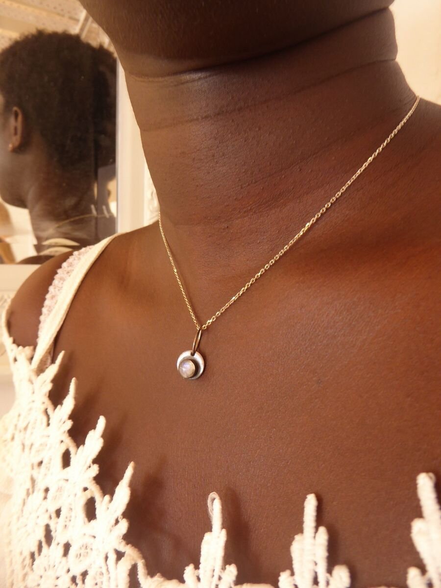 Oxidised Moonstone Necklace | Aureus 