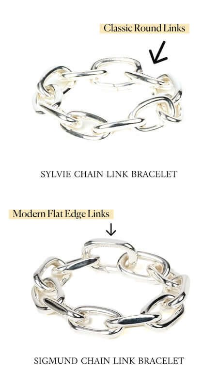 Sigmund Flat Chain Link Bracelet Silver | Aureus Boutique