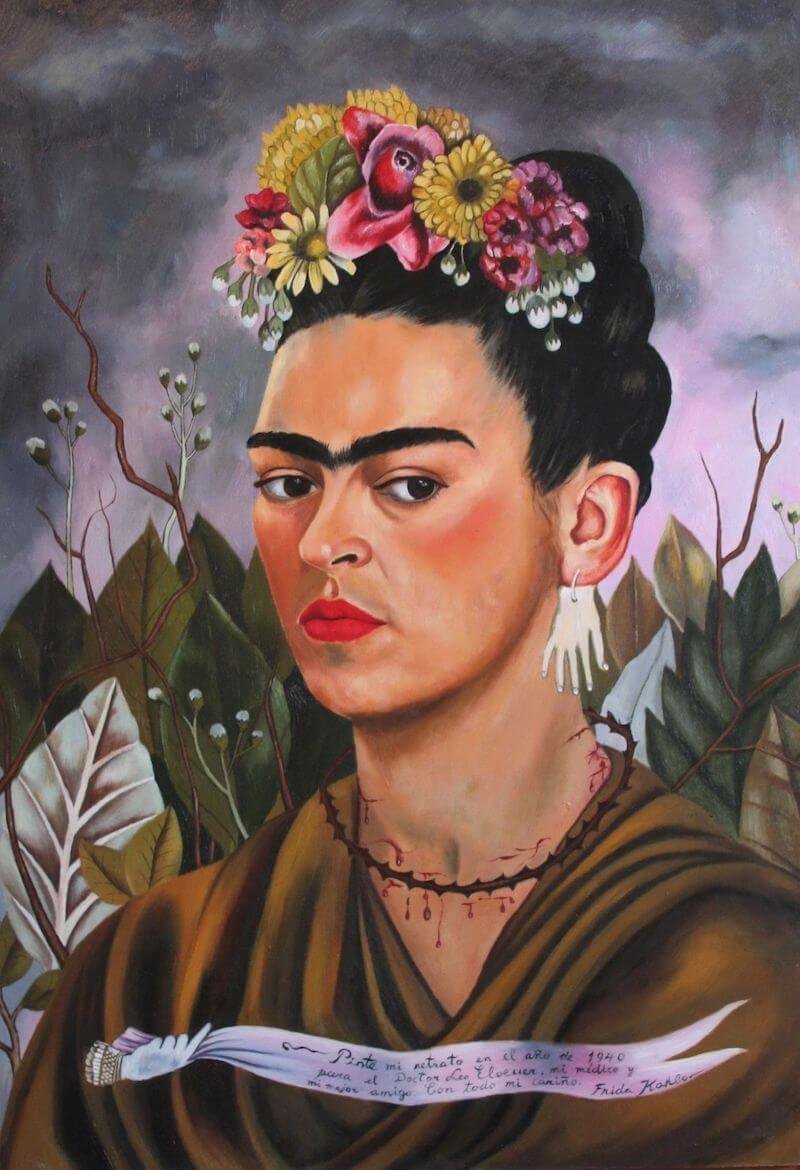   “Self-Portrait dedicated to Dr. Eloesser” (1940) by Frida Kahlo  