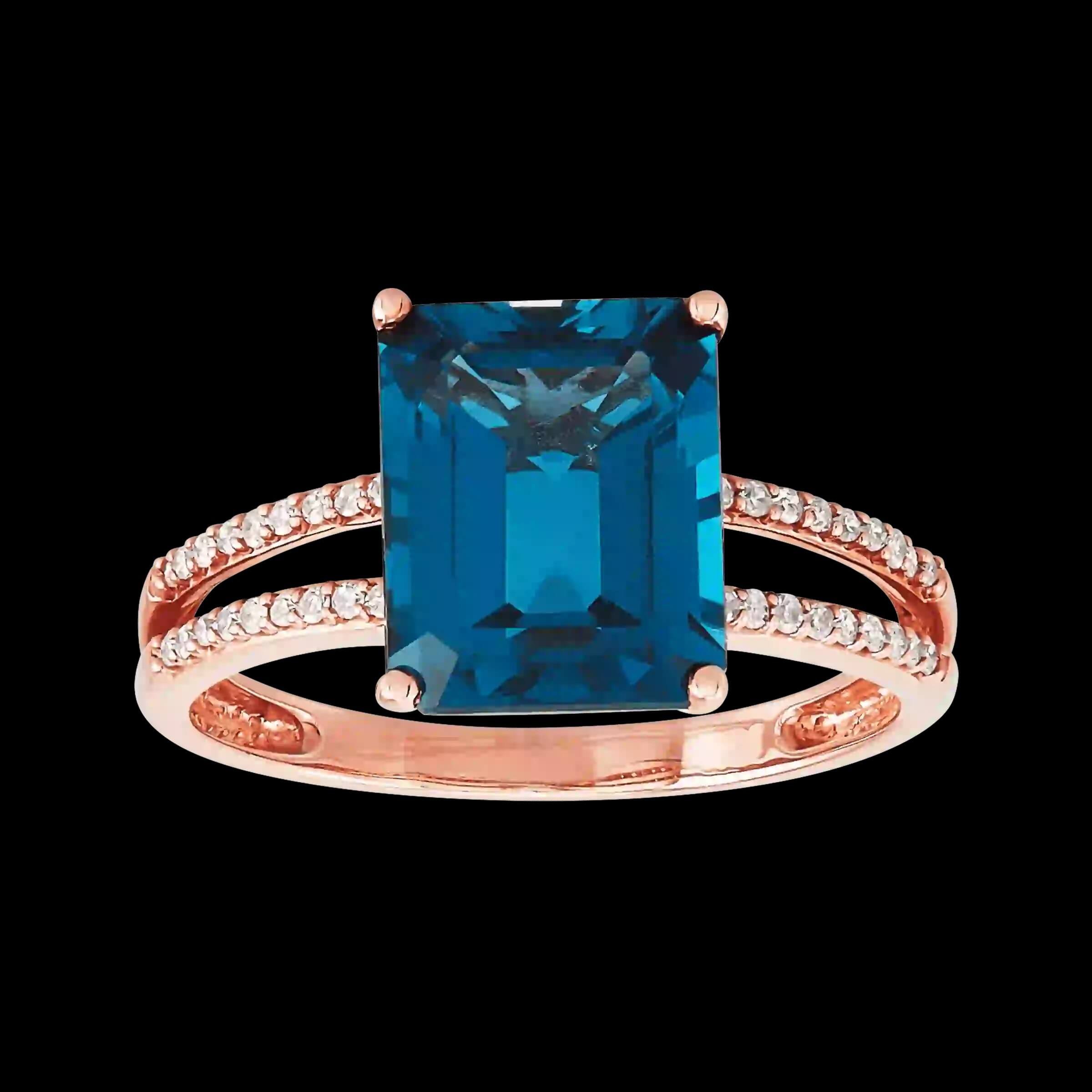 London Blue Topaz and Diamond Ring | Aureus Boutique