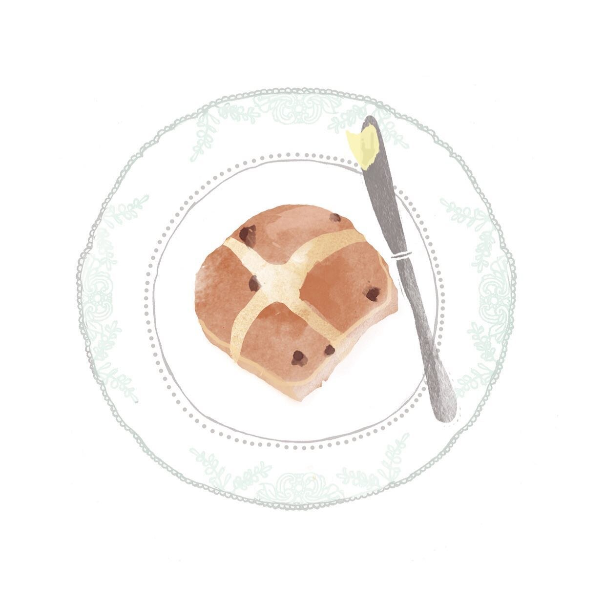 It&rsquo;s always a Good Friday when the hot cross buns come out to play!! 🐰

#goodfriday #hotcrossbuns #eastertreat #goodforthesoul #buttery #bakedgoods #nostalgicflavours #tasteslikehappy #foodillustration #butterup #warmsmyheart