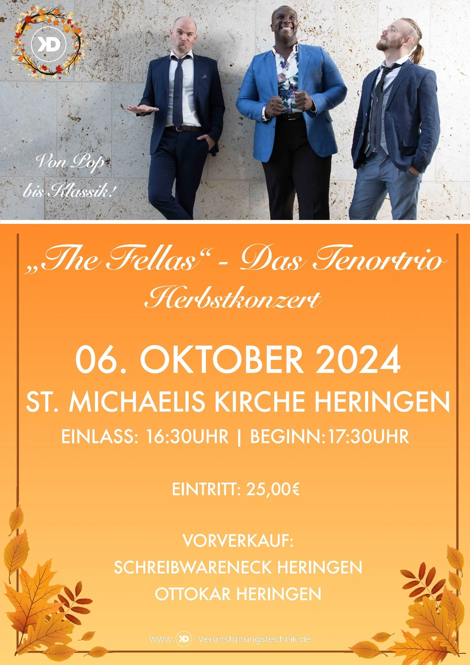 Fellas das Tenortrio - von Pop bis Klassik Herbstkonzert in Heringen