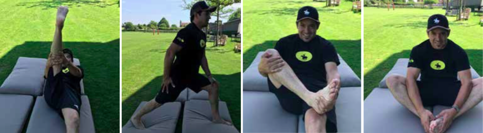 Stretching before and after the match is important to prevent injury