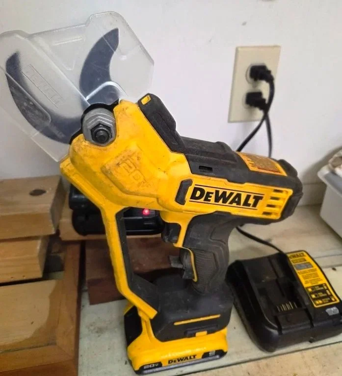 Yellow electric pruner