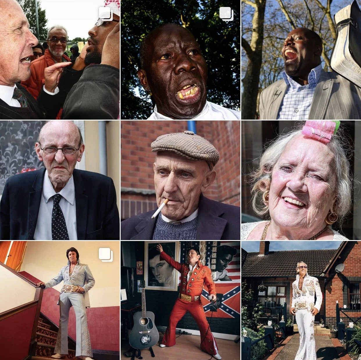 Top Right - Gav Robinson ‘The Corner’ Hyde Park London Middle Right - Andrew Johnston Street Photography Belfast Bottom Right - Greame Oxby ‘The Kings of England’ https://www.graemeoxby.com/ Book Blue Coat Press