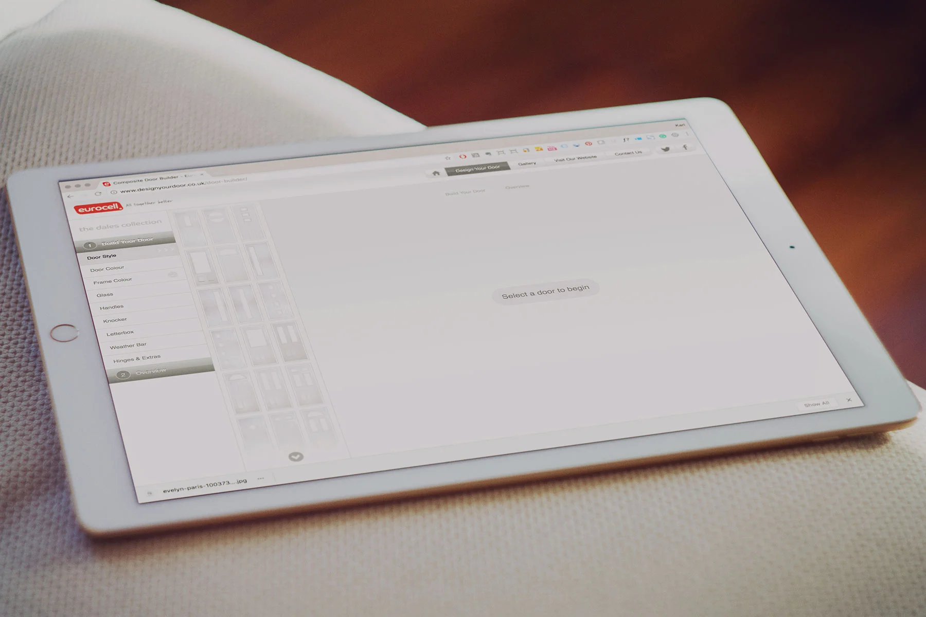 Eurocell PLC Configurator - Start Screen
