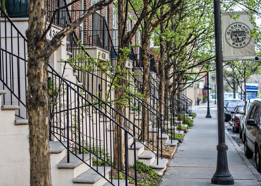 Glenwood Park is filled with sidewalks, unexpected pathways and green space, all designed to encourage and support walkability.