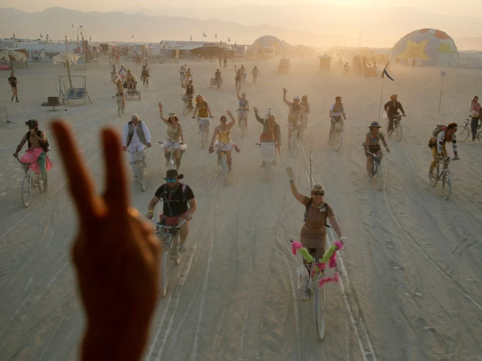 Looking like a scene out of Mad Max, Burning Man attracts a diversity of people including tech billionaires Jeff Bezos, Elon Musk and Mark Zuckerberg.