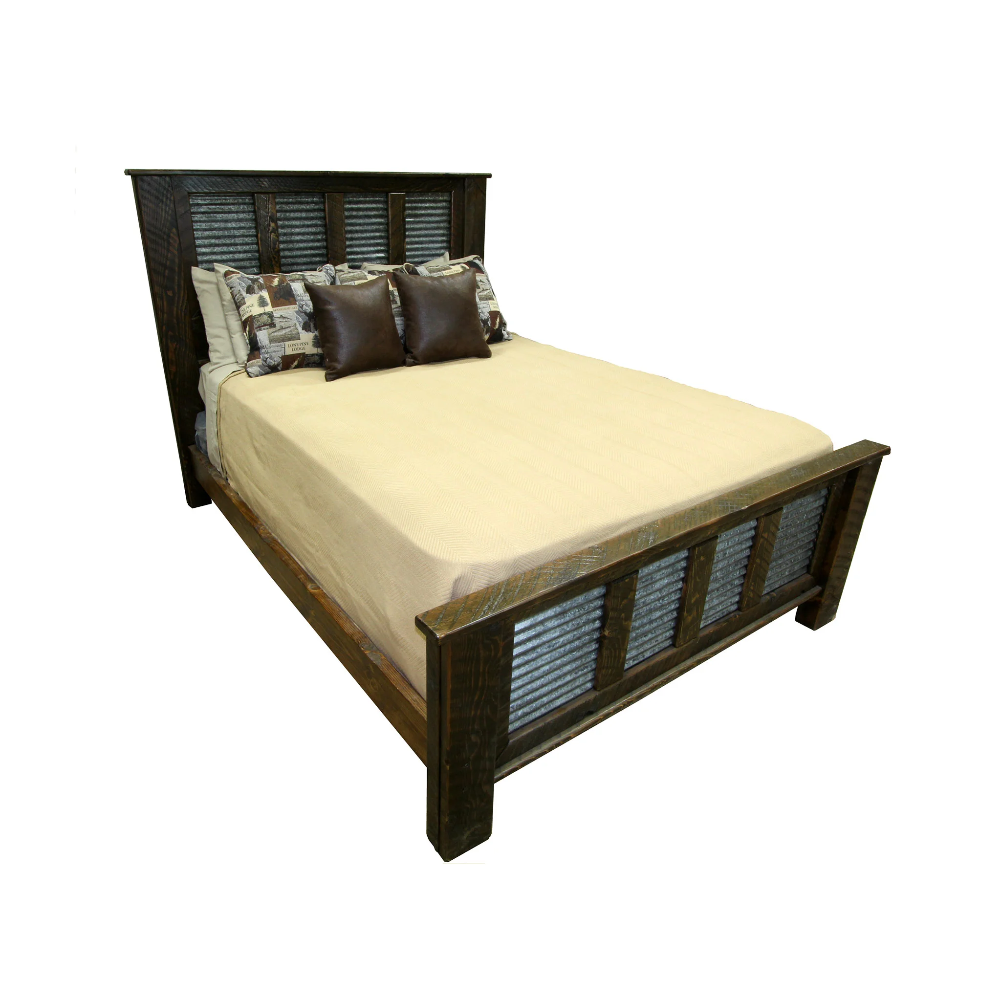 Rough Sawn Silverbow Bed in Espresso