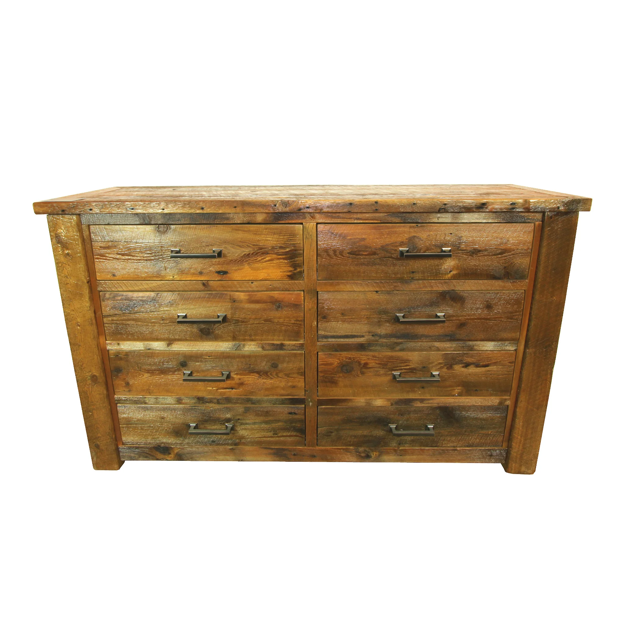 Big Sky dresser Shown in reclaimed barnwood. Features bronze handles. Part of the Big Sky collection.