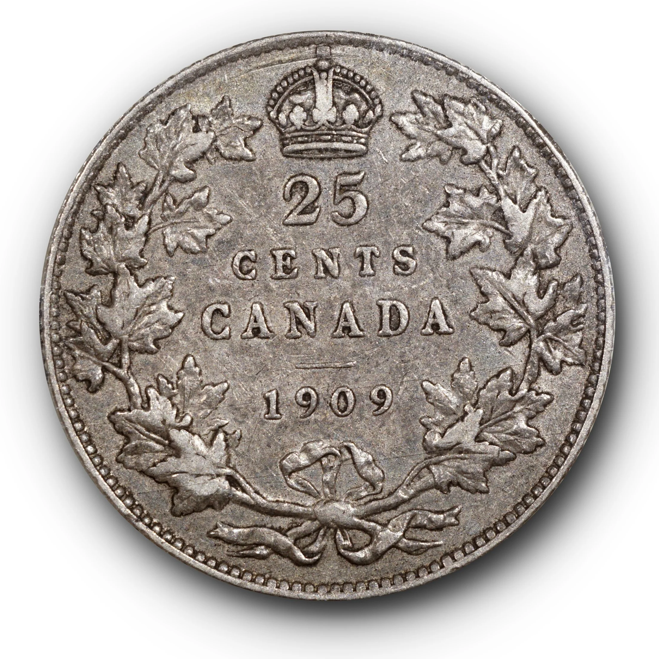 1909 Canada 25 Cents VF30 ICCS
