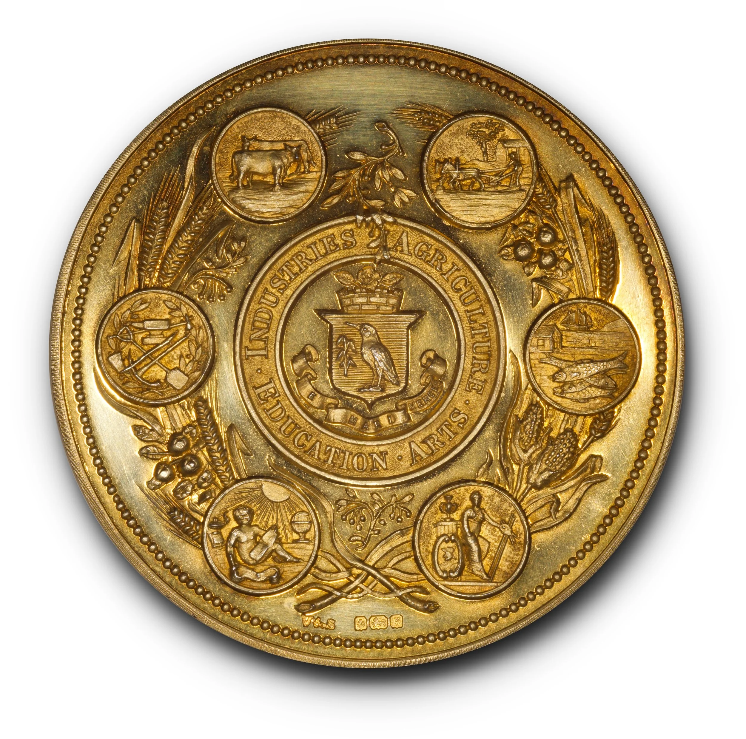 1906 Dominion Exhibition Gold Medal Awarded to the American Tobacco Company. Uncirculated. Original Box and Certificate Included.