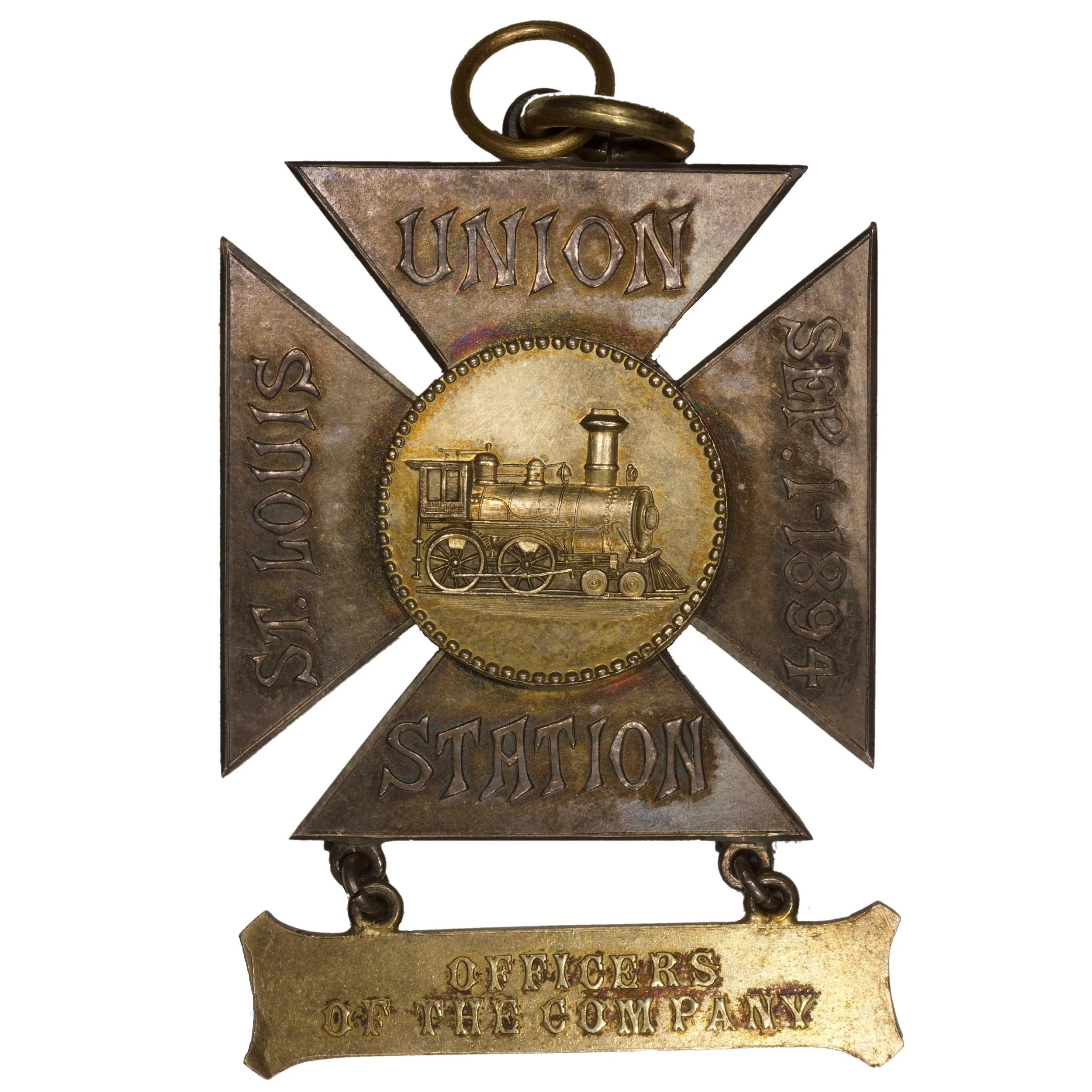 St. Louis Union Station September 1, 1894 Officer's Badge. Sterling Silver. By Mermod & Jaccard.