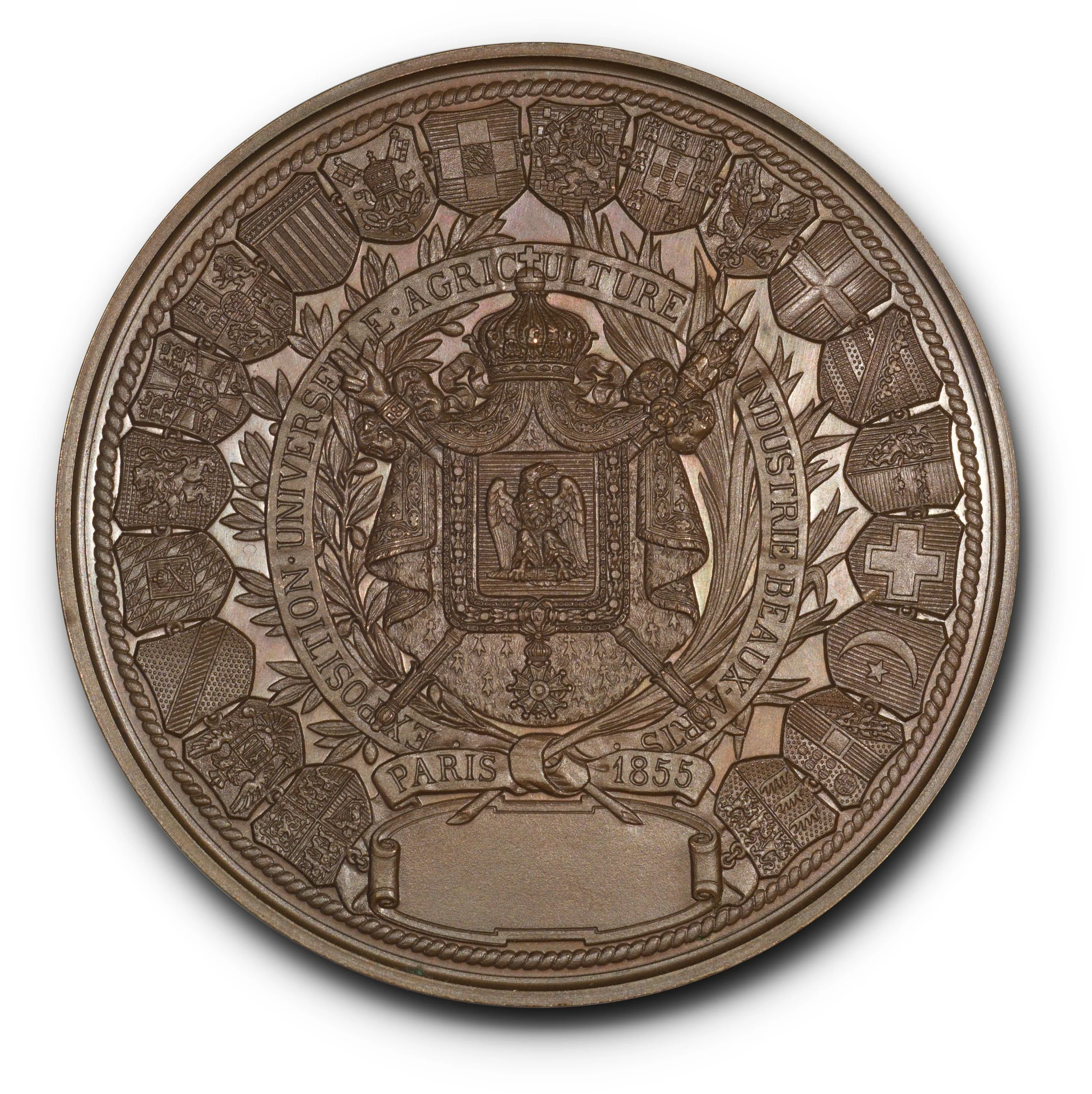 1855 France Napoleon III Exposition Universelle Medal, Divo 234, Unc.