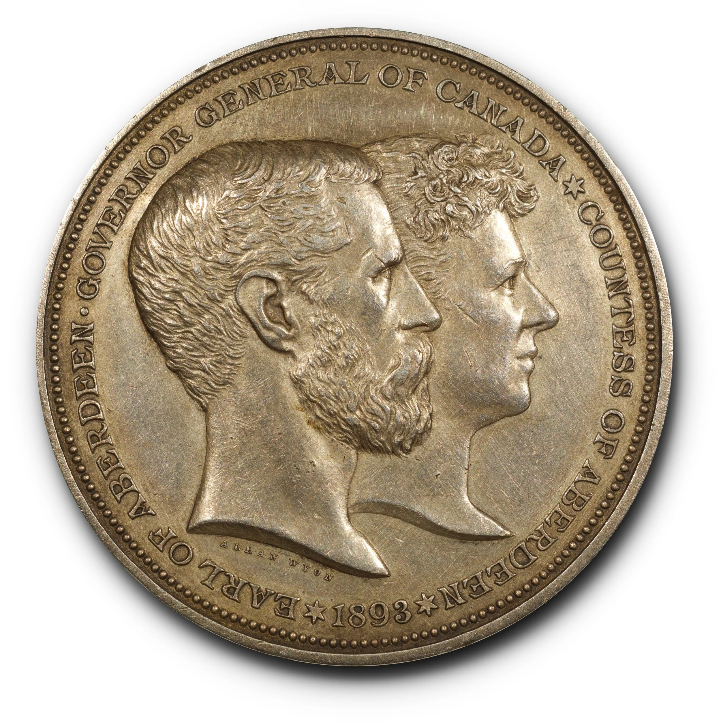 1893 Governor General Medal in Silver, Clowery-106, BHM-3455, AU.