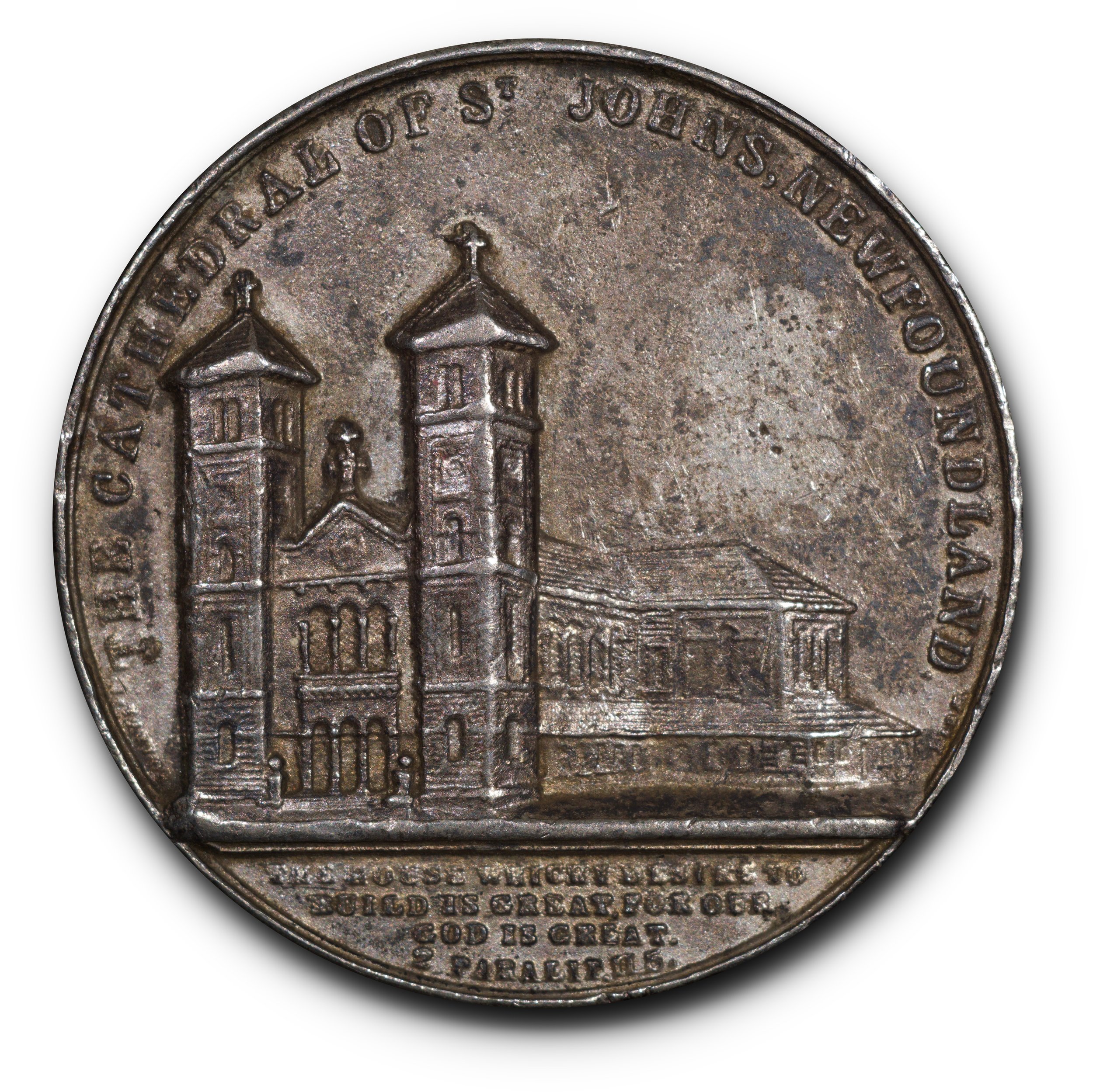 1841 St. John's Newfoundland Cathedral Medal in Silver. Leroux-323. VF+.