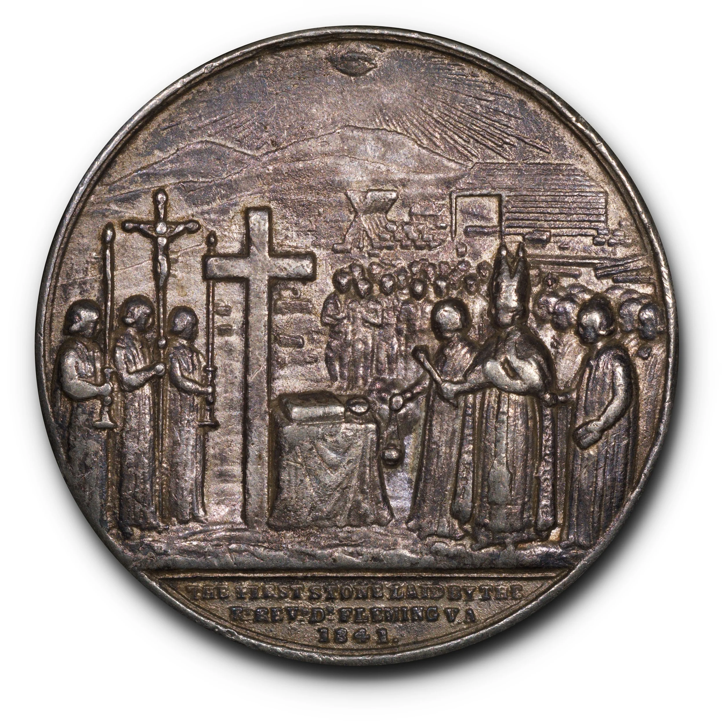 1841 St. John's Newfoundland Cathedral Medal in Silver. Leroux-323. VF+.