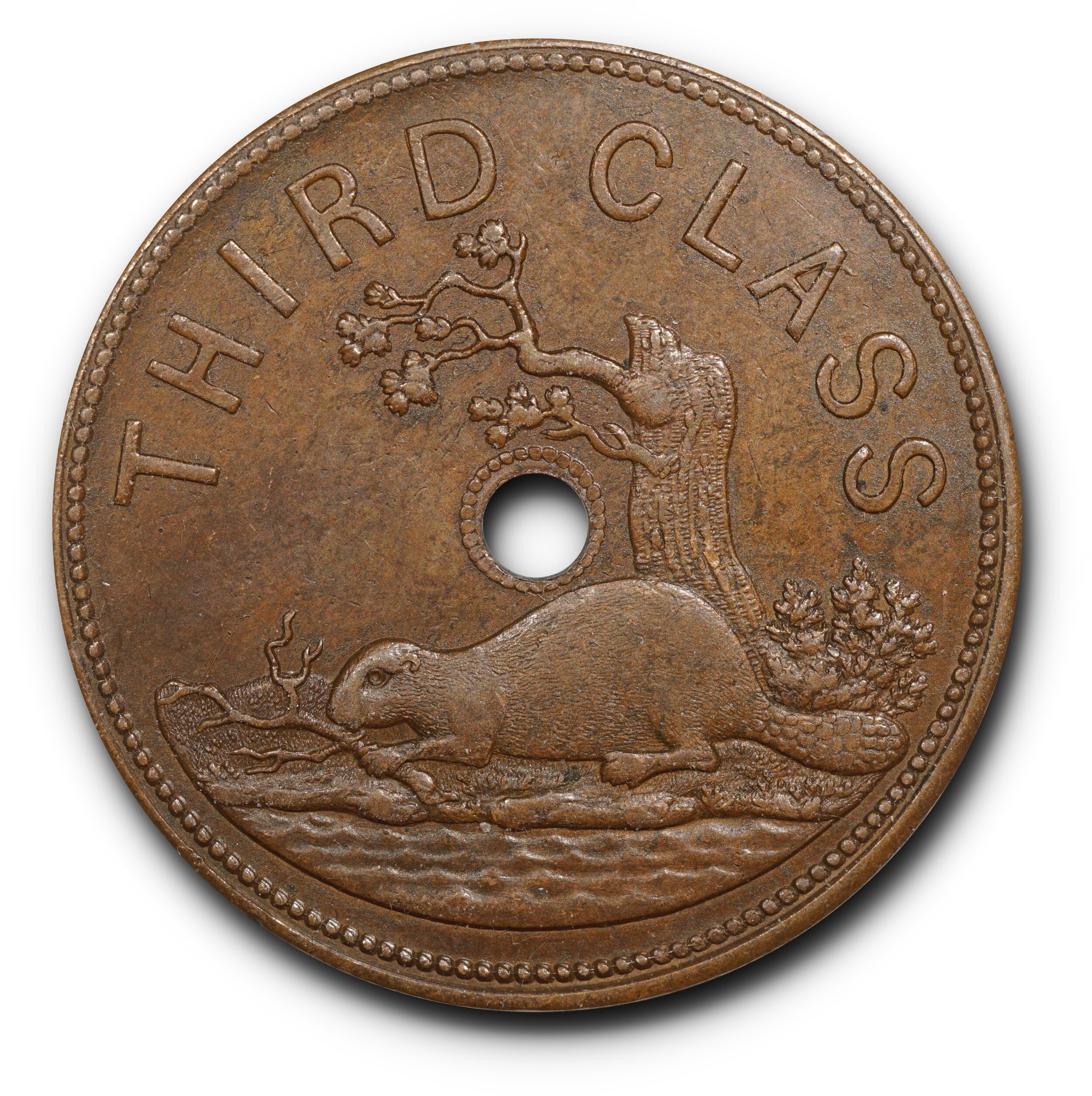 (1847) Montreal & Lachine Railroad Company Token, Lerorux-600, Breton-530, CH-TR-3, Choice AU.