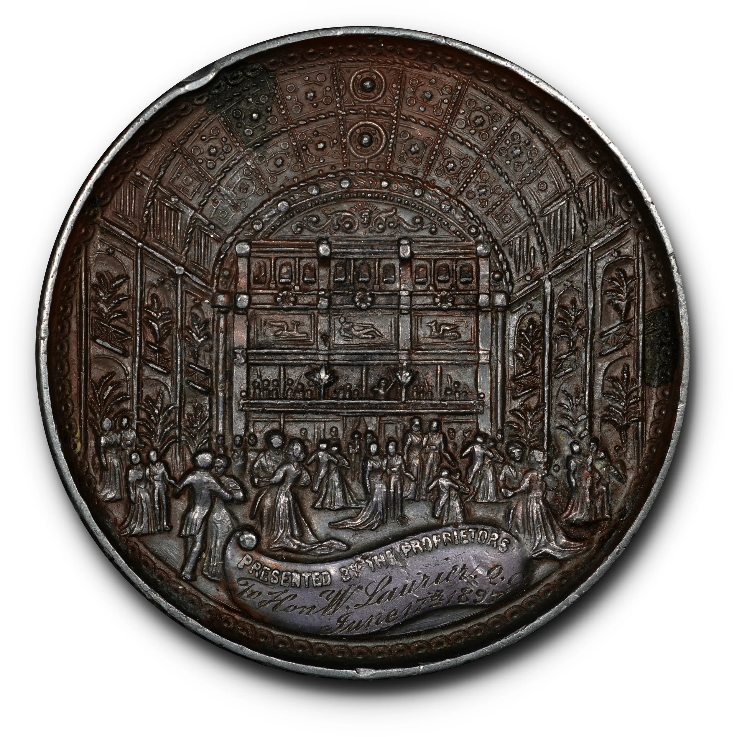 Holborn Restaurant Medal Presented to Sir Wilfrid Laurier — June 17, 1897. BHM-2990, Eimer-1640.