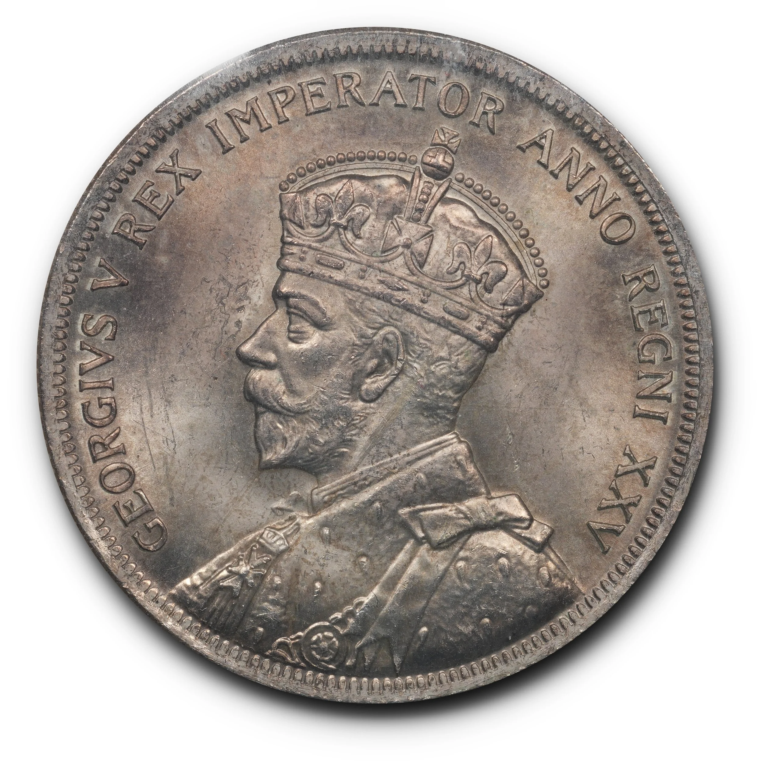 1935 Canada Silver Dollar ICCS MS65. Double XXV Double Voyageur.