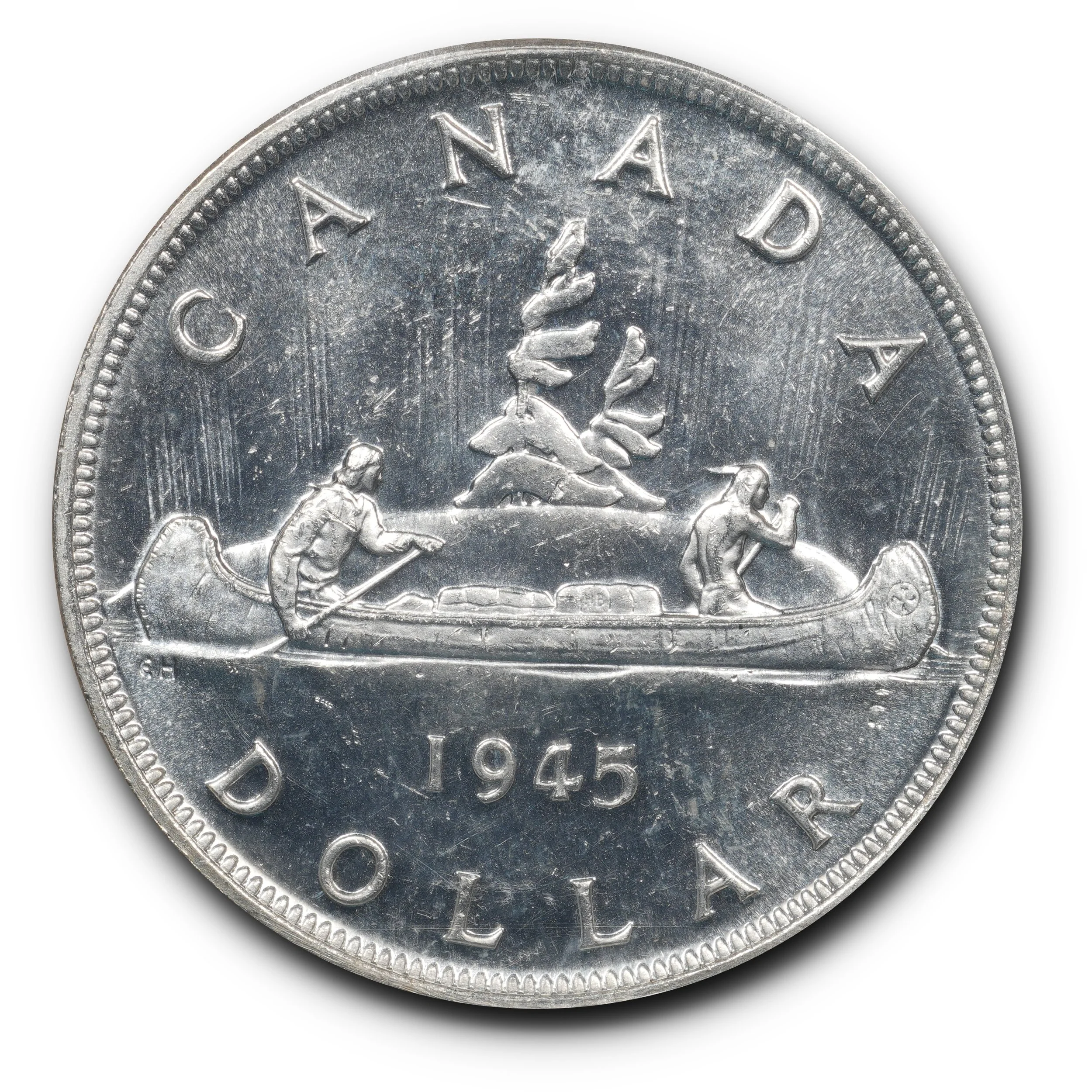 1945 Canada Silver Dollar ICCS MS60.