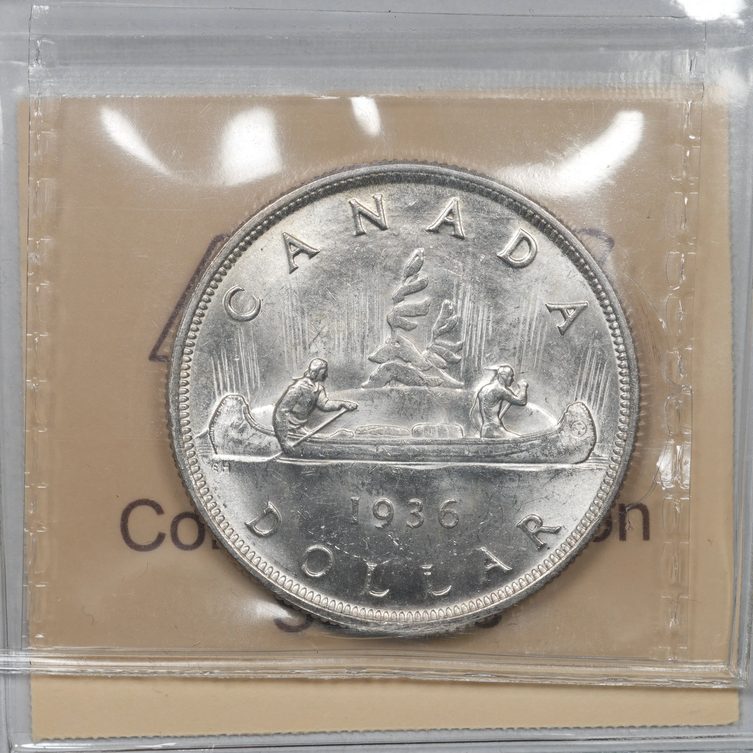 Canada 1936 Silver Dollar ICCS MS64.